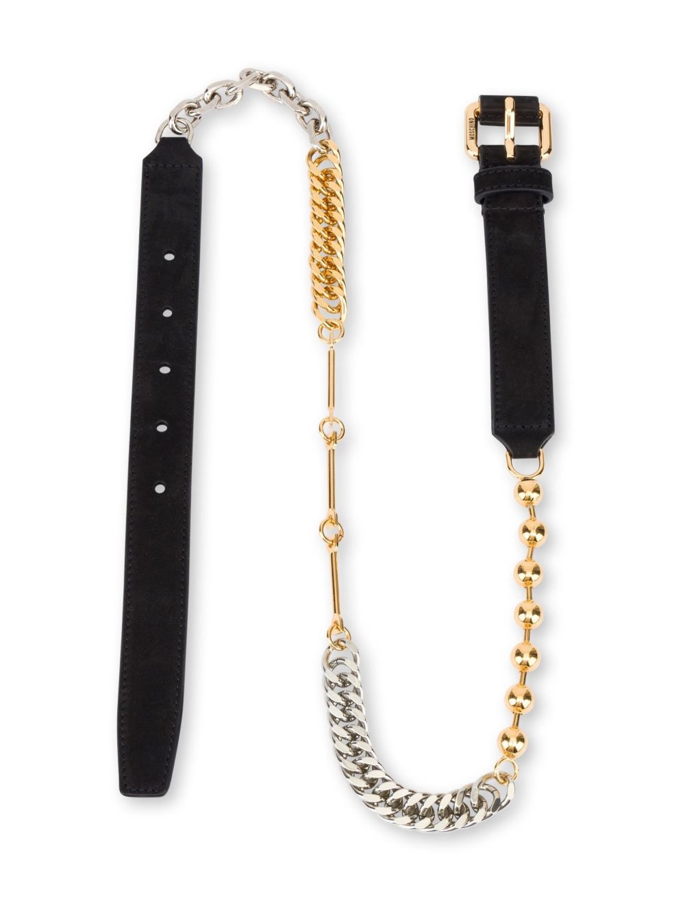 cuban chain leather belt - 3
