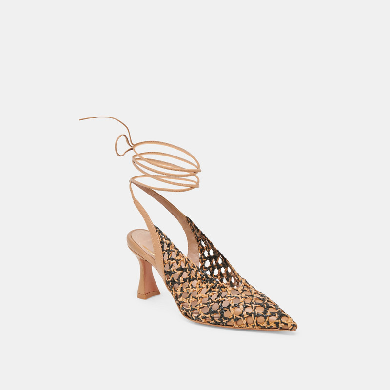 GESICA HEELS BLACK NATURAL WOVEN 3
