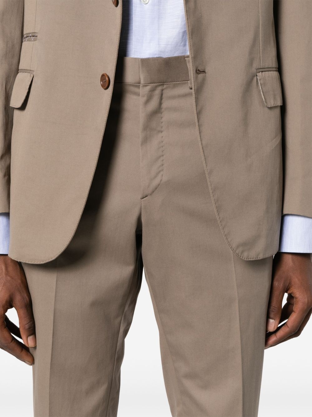 single-breasted twill suit - 6