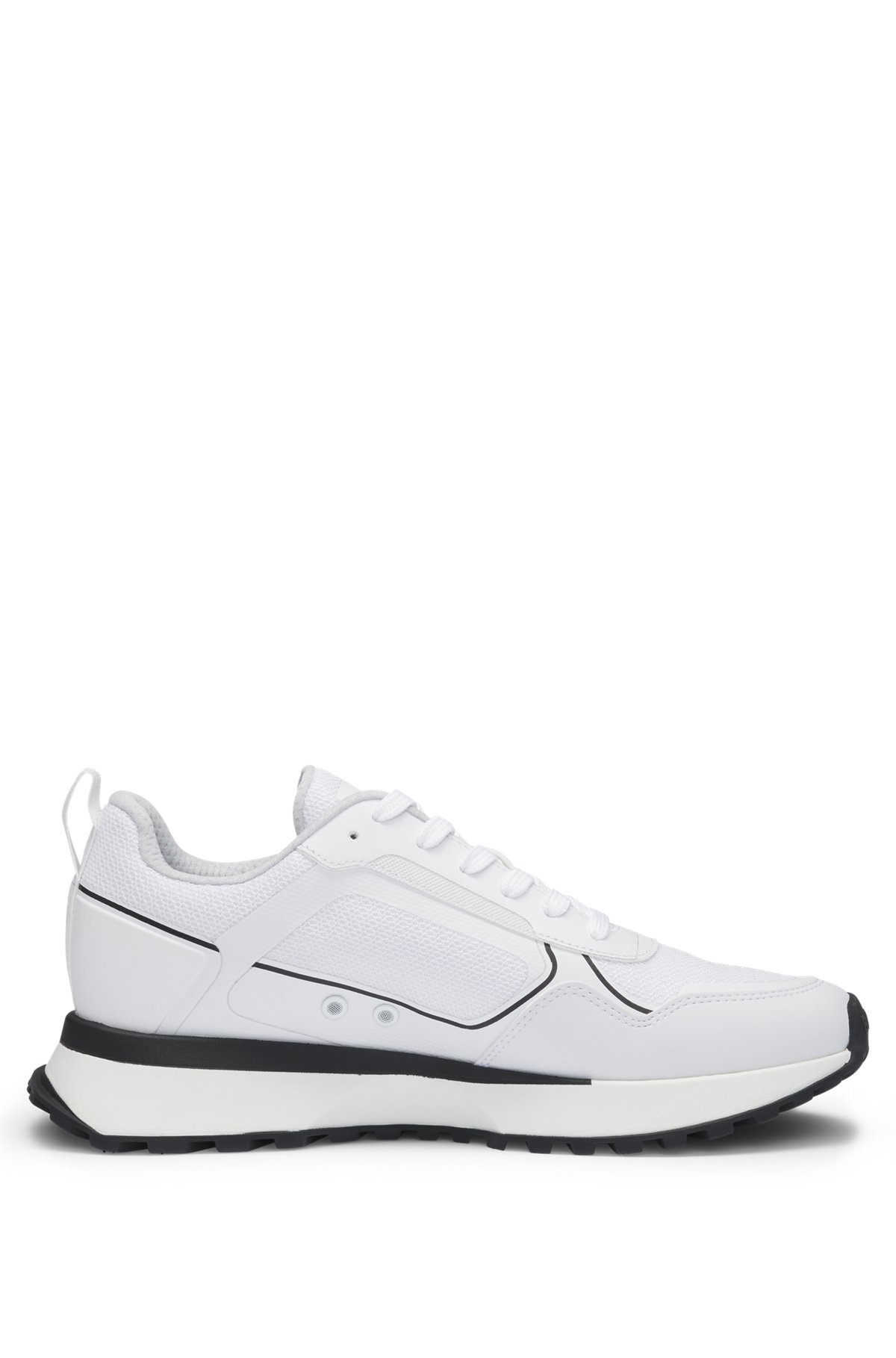 MIXED-MATERIAL TRAINERS WITH LARGE SIDE-PANEL LOGO - 1