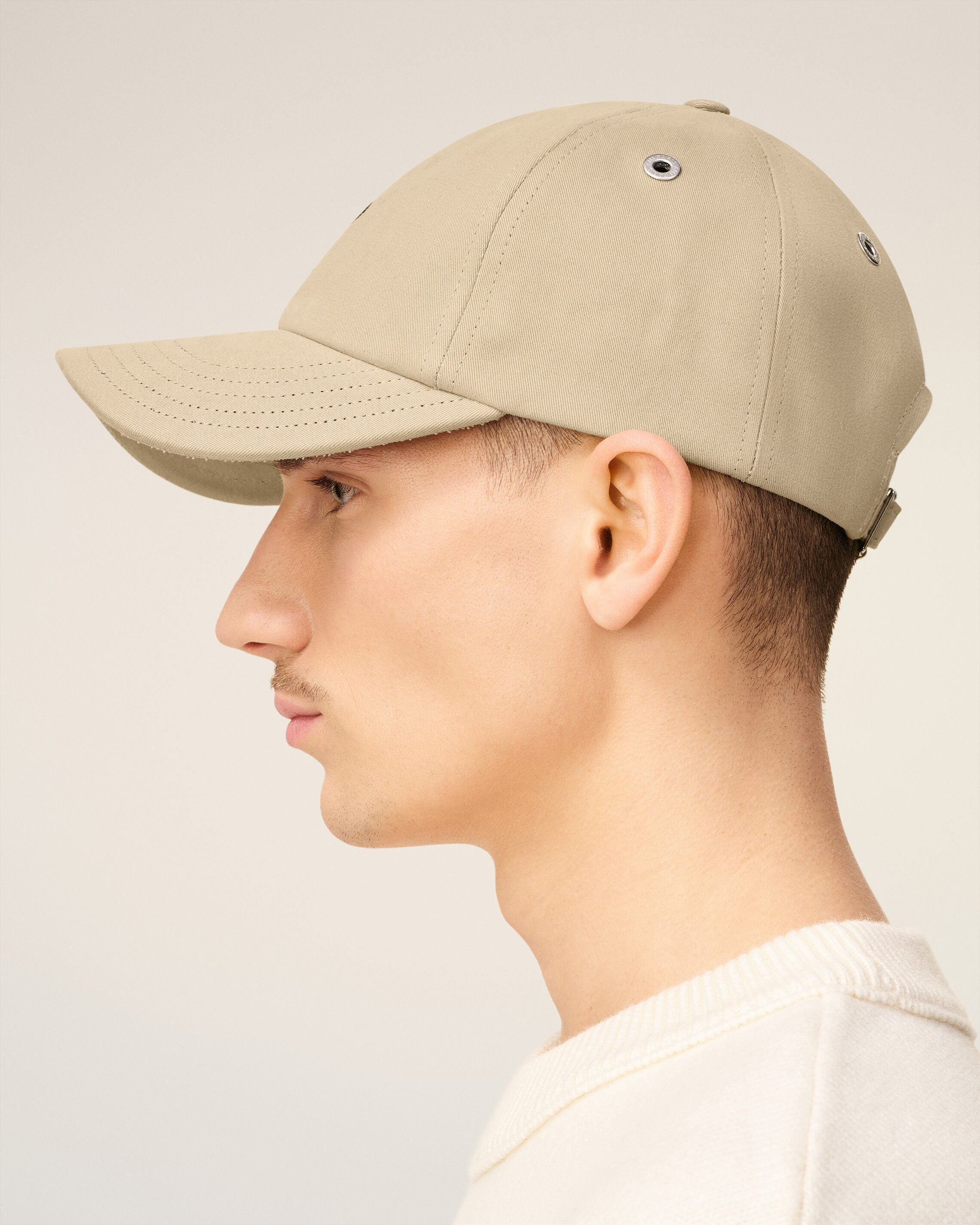 BEIGE COTTON AMI DE COEUR EMBROIDERY CAP - 5
