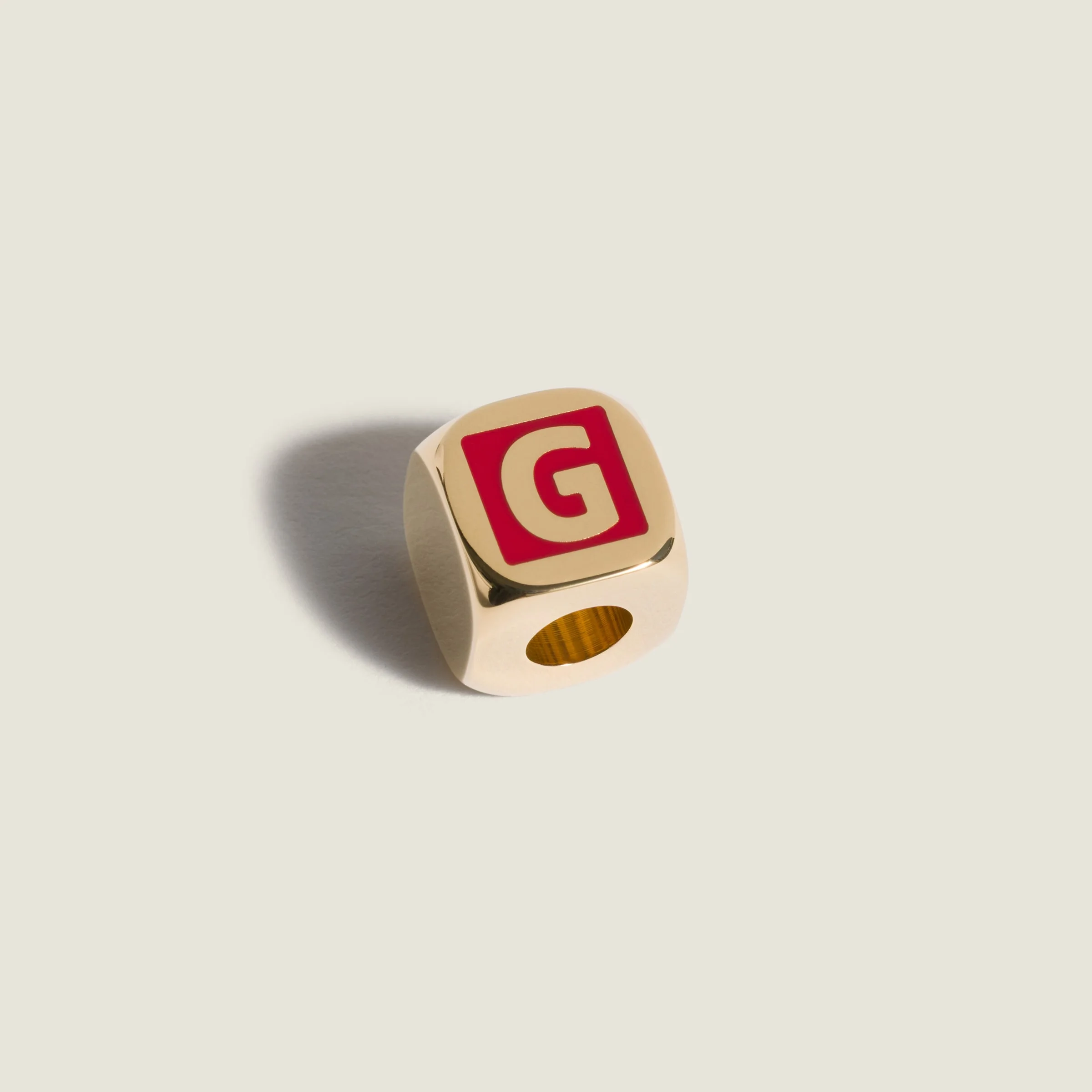 Enameled metal dice charm - 1
