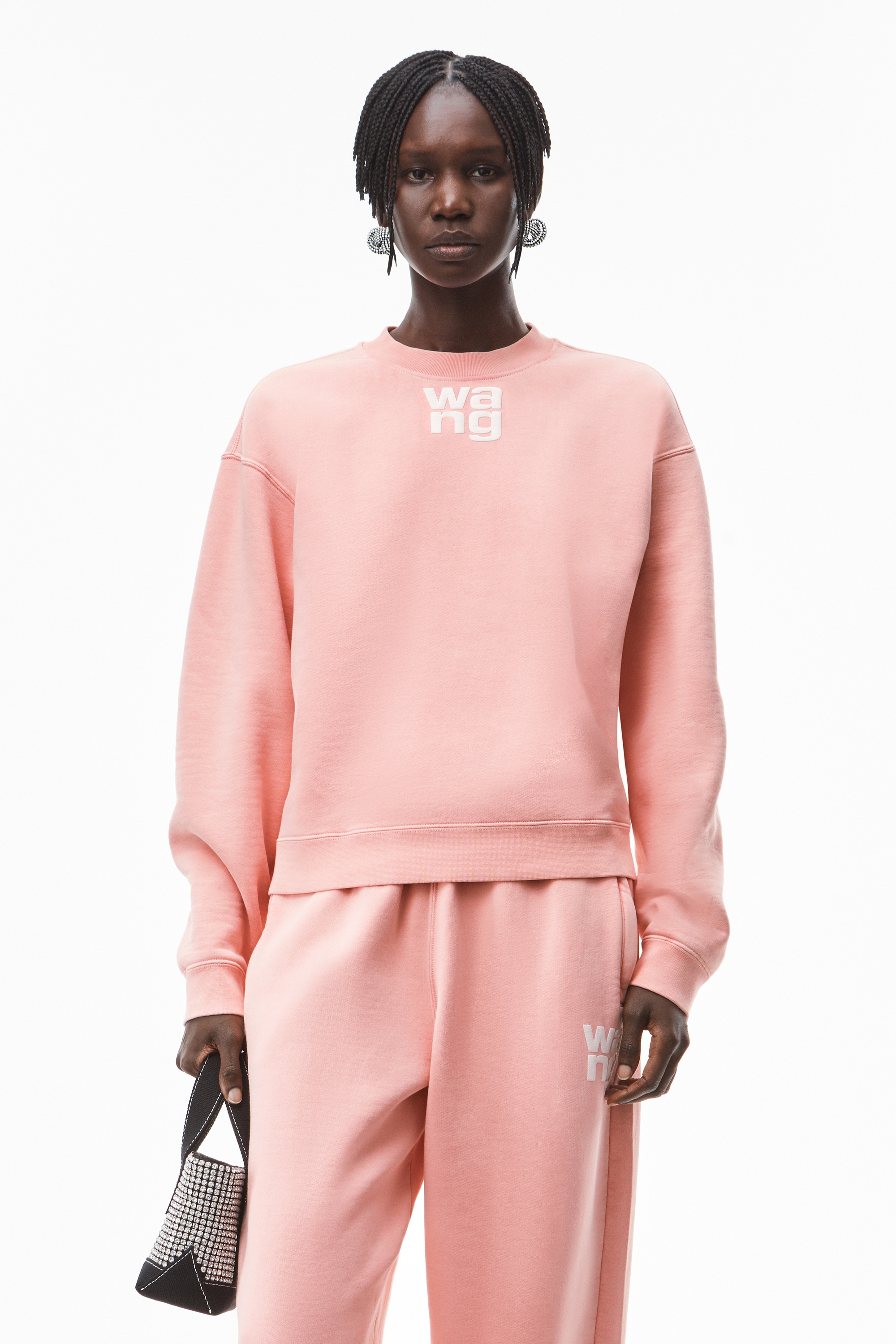 alexanderwang.t PUFF LOGO SWEATSHIRT IN STRUCTURED TERRY