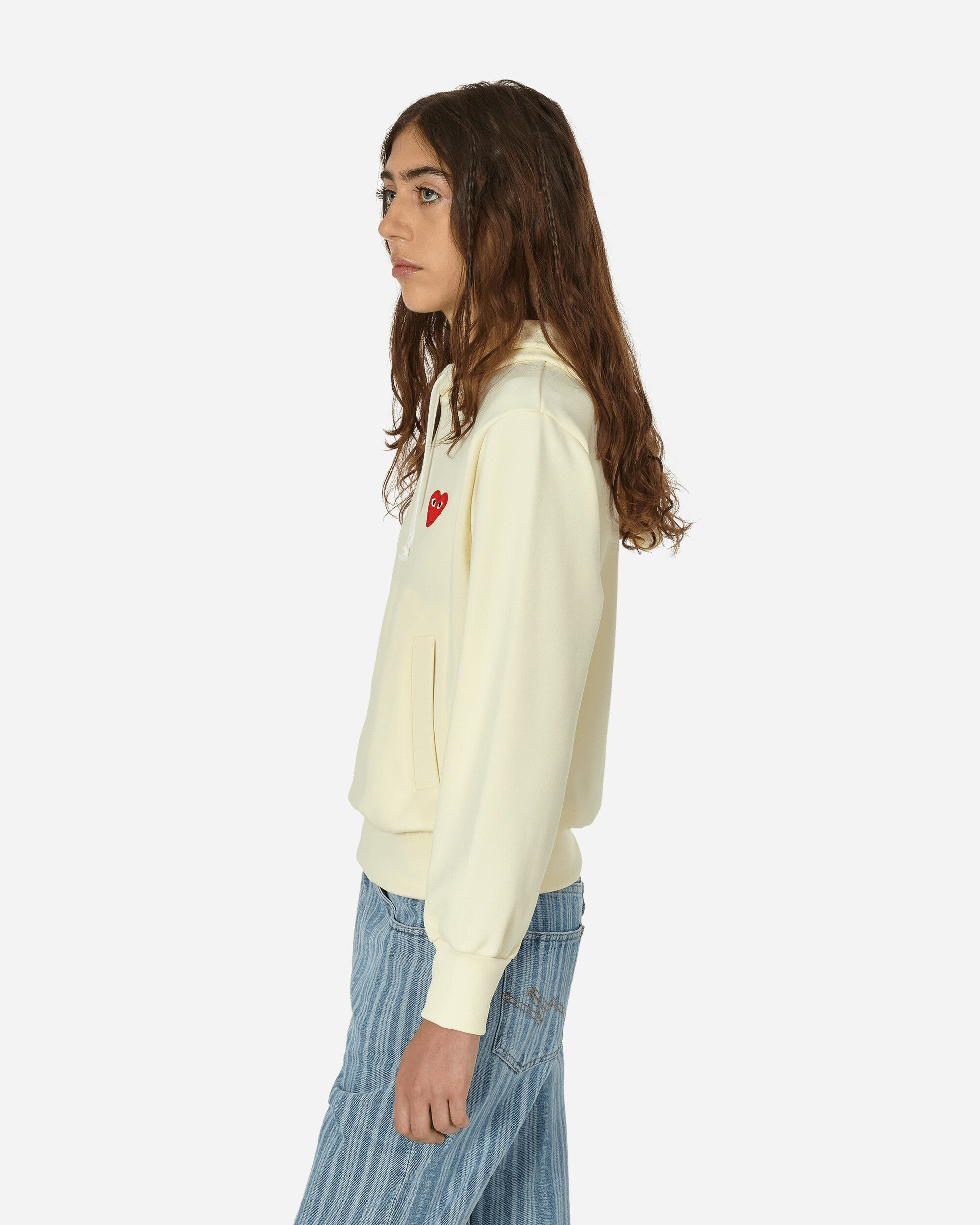 Small Heart Hooded Sweatshirt Beige - 2