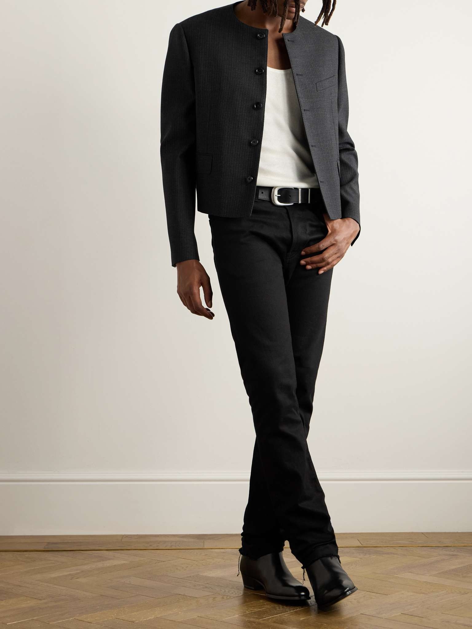 CELINE Pinstriped Wool and Silk-Blend Gabardine Blazer