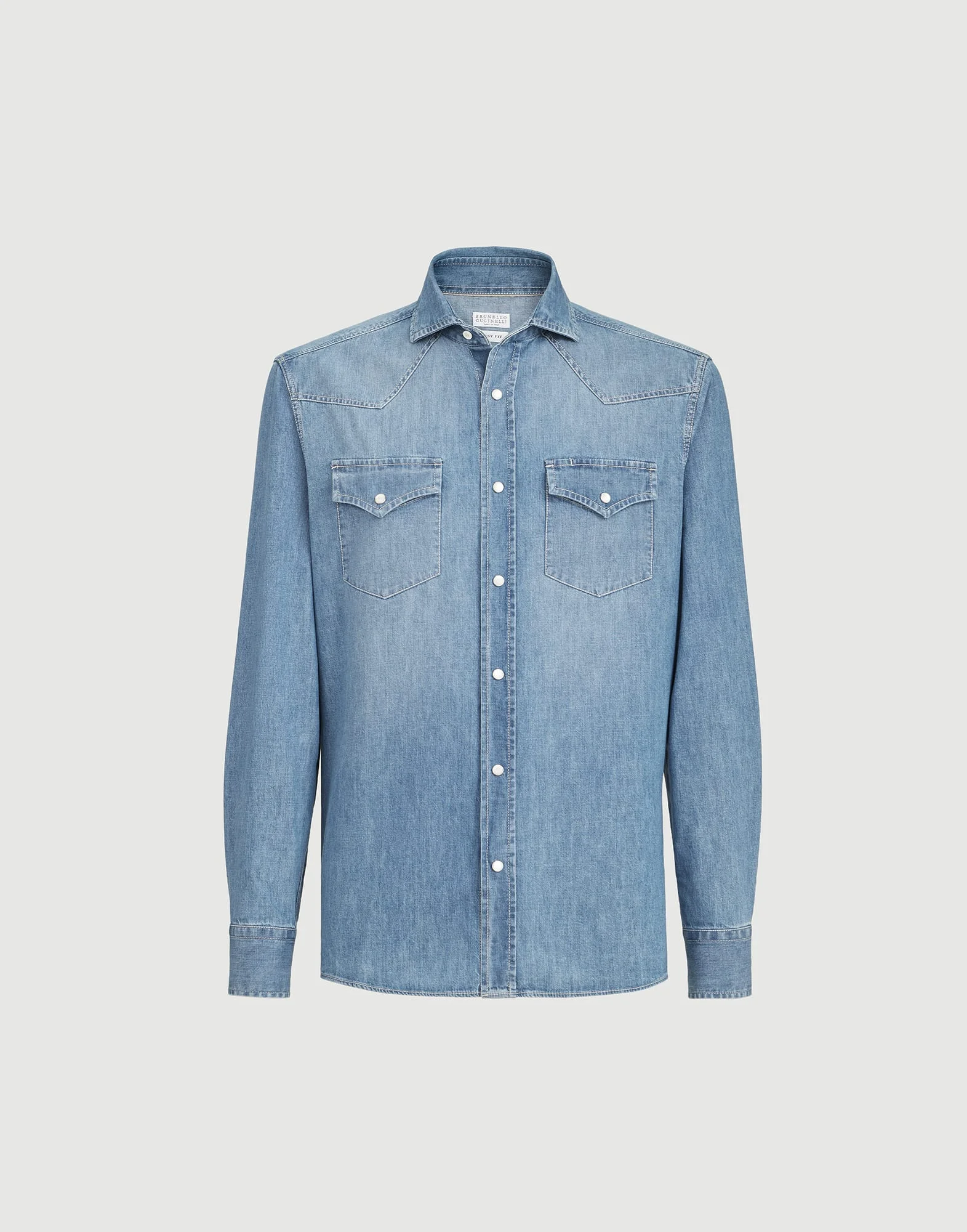 Lightweight denim easy fit Western shirt - 1