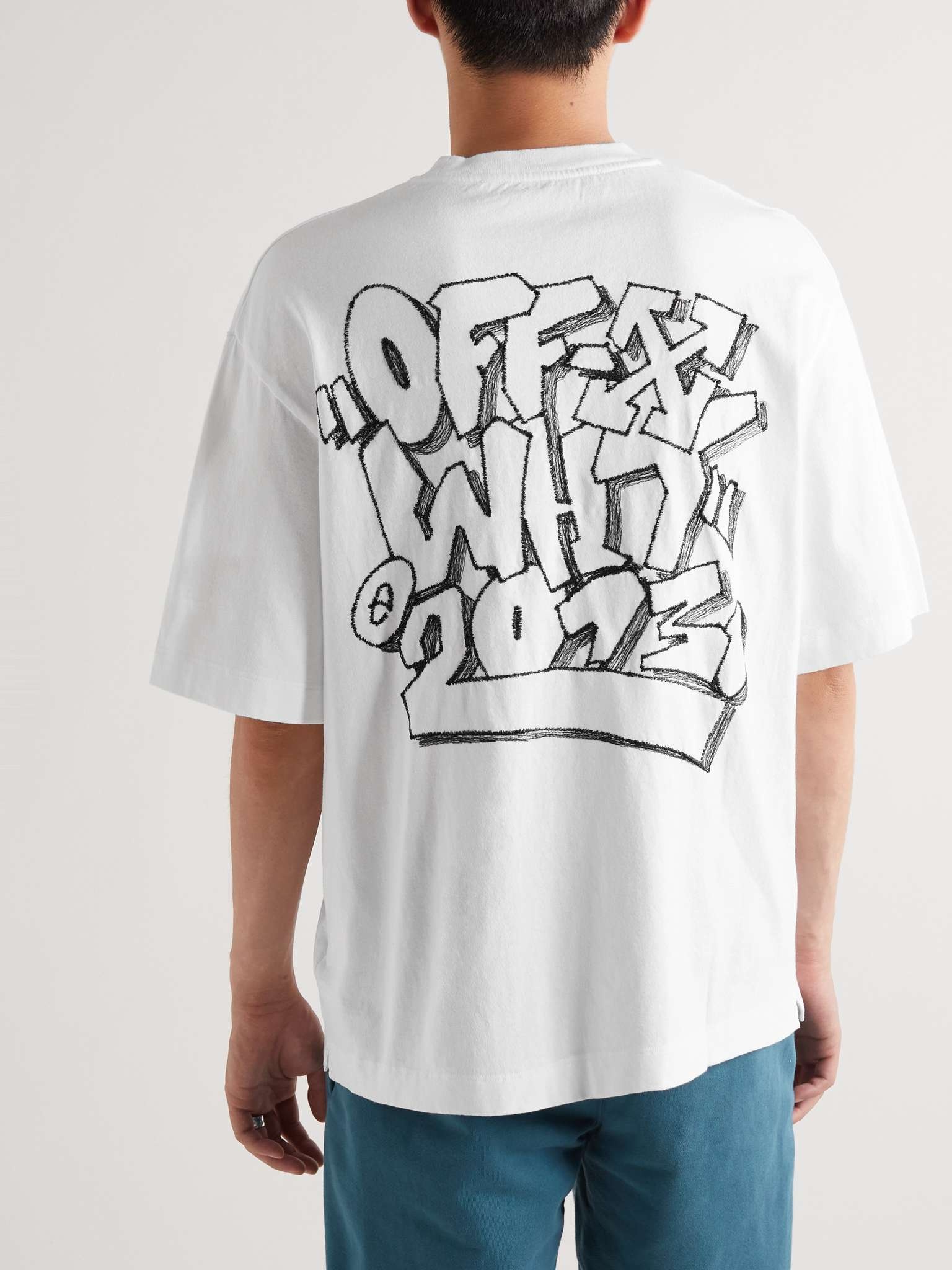 Oversized Embroidered Cotton-Jersey T-Shirt - 4