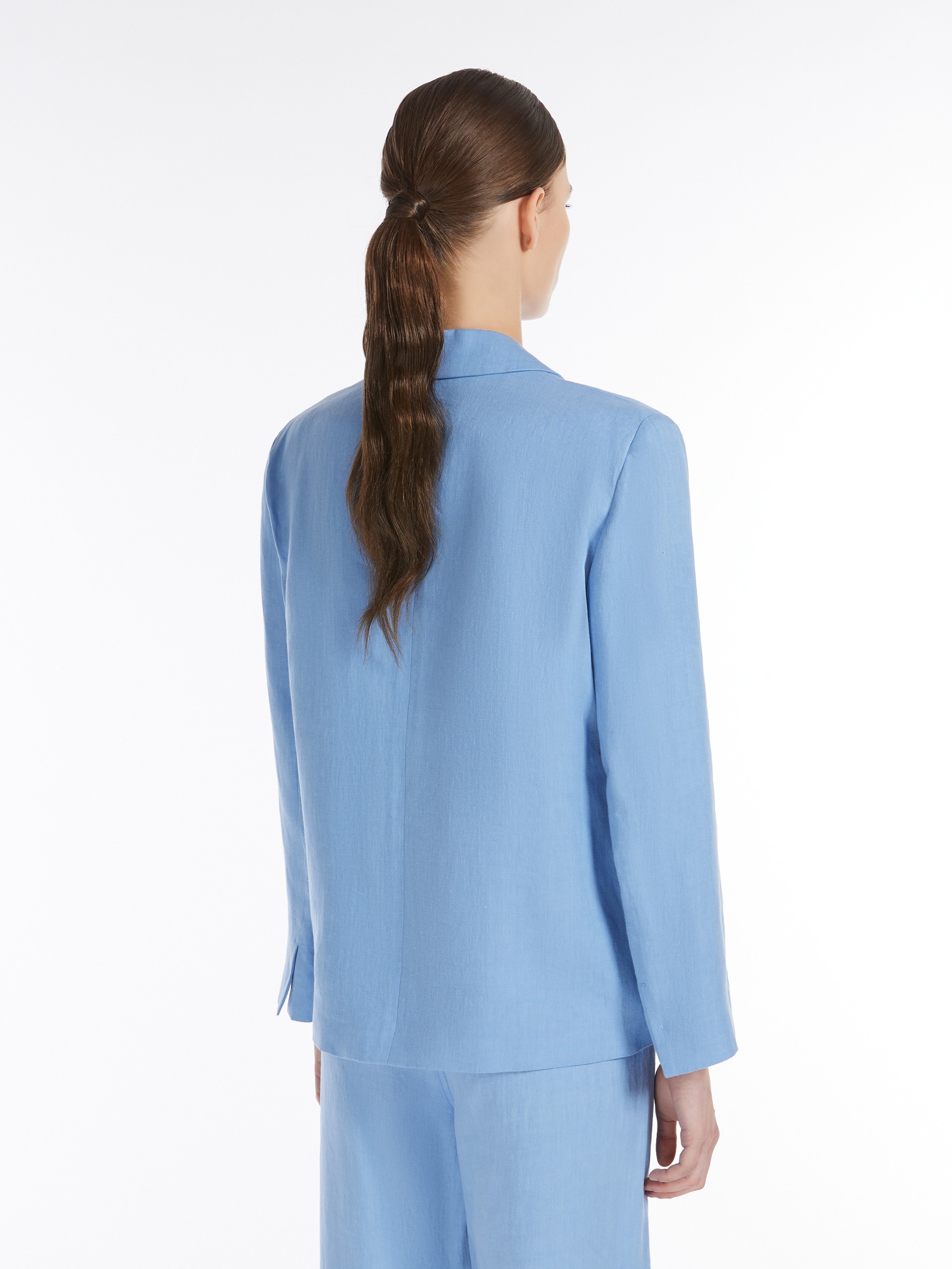 OLIVIA Single-breasted linen jacket - 4