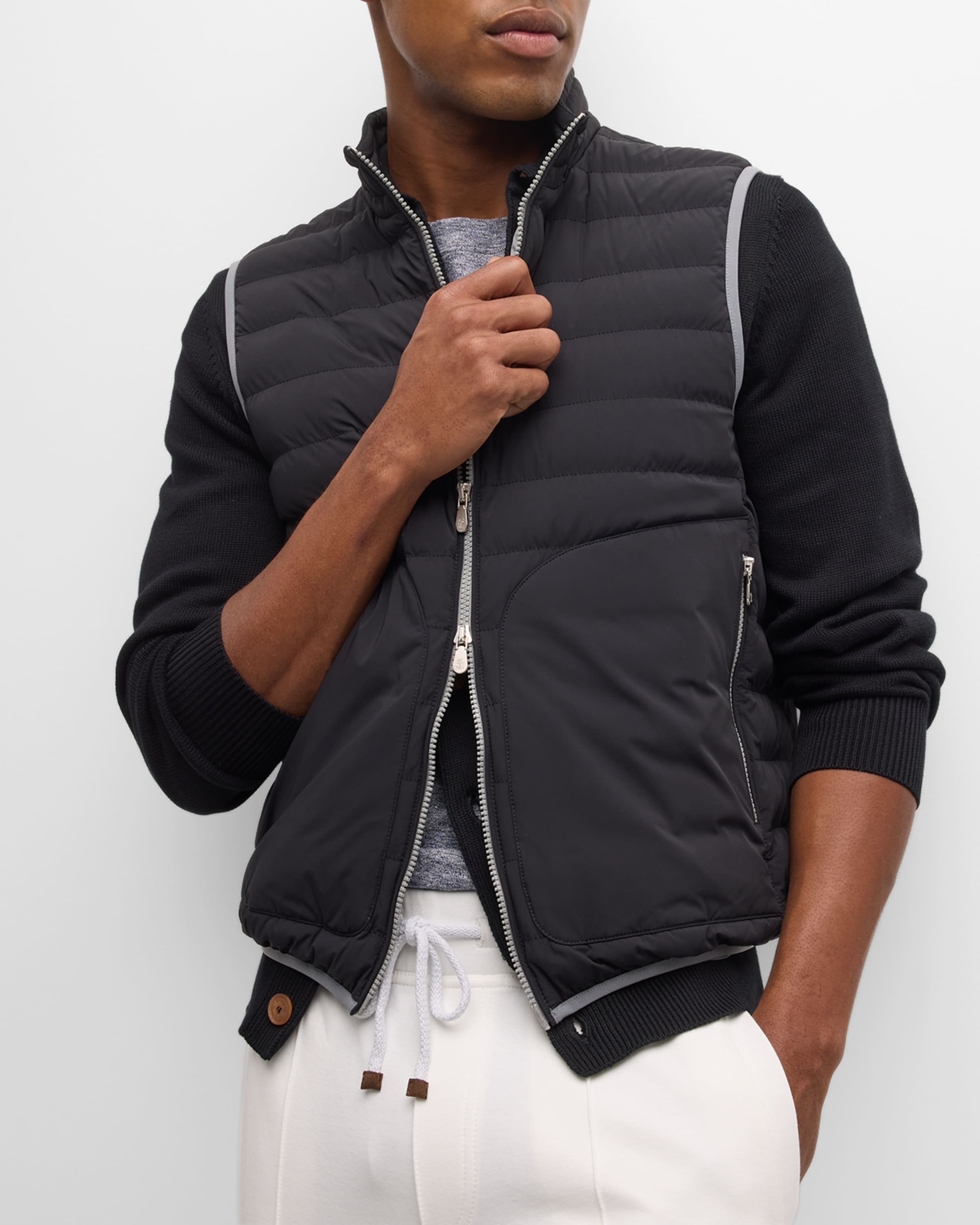 Men's Nylon Quilted Down Full-Zip Vest - 4