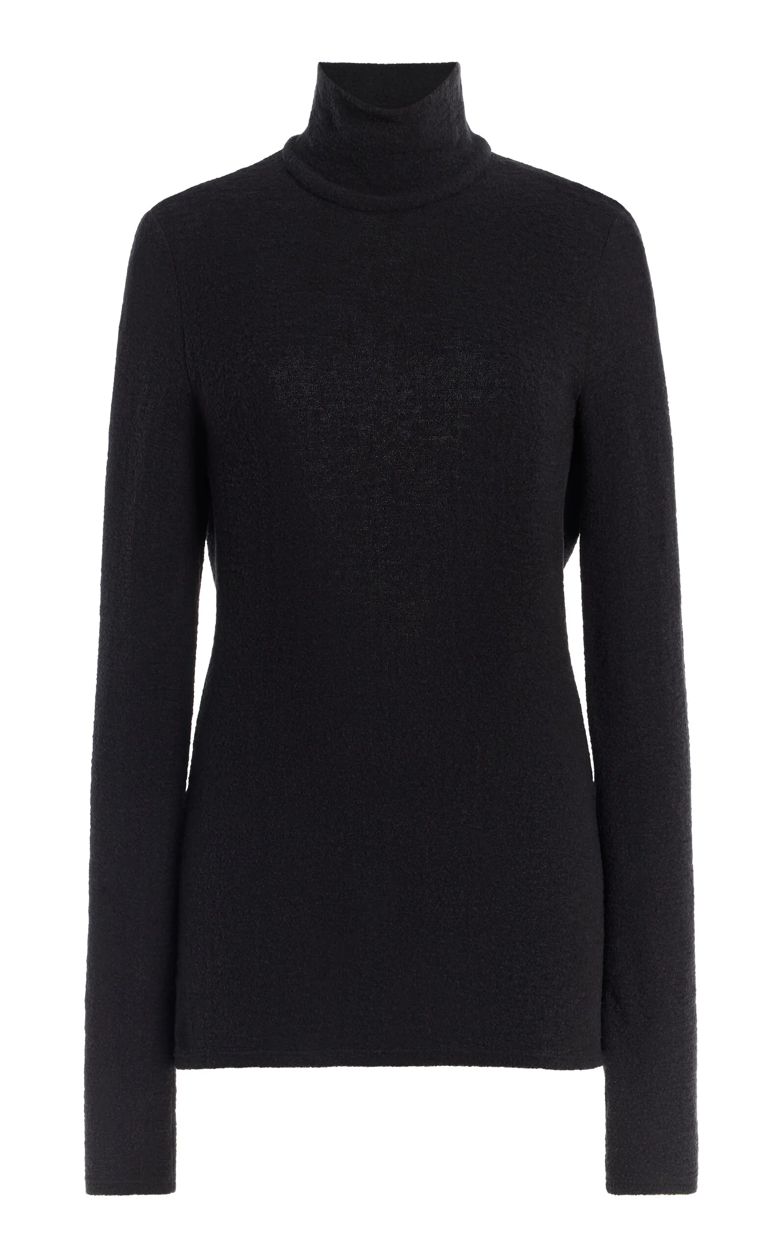 Cutout Knit Turtleneck Top black - 1