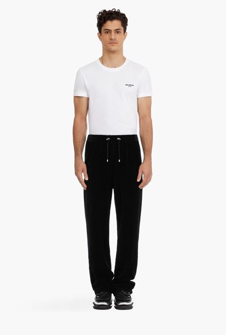 Black sweatpants with embossed velvet Balmain monogram - 4