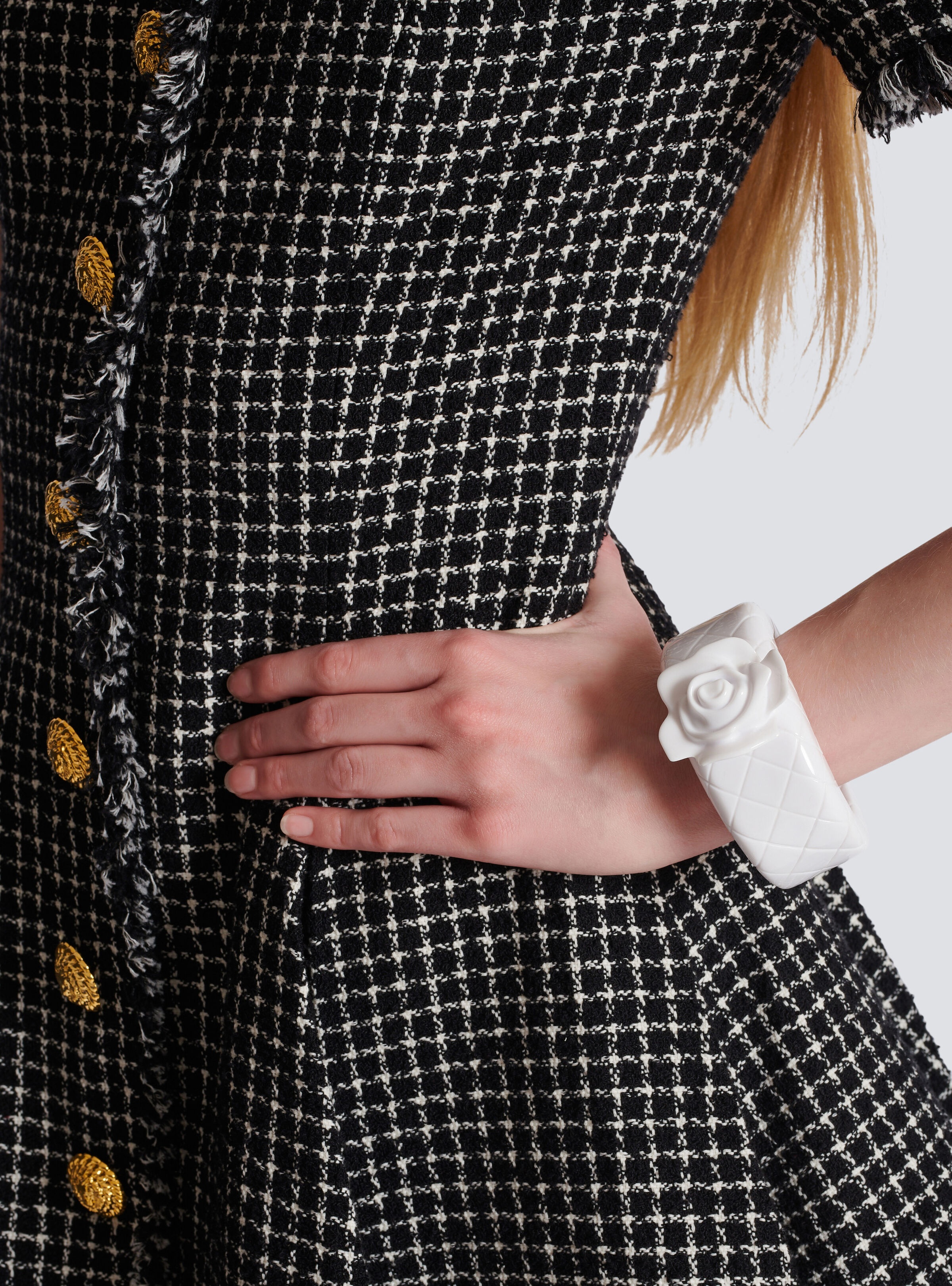 Rose and Grid resin cuff - 2
