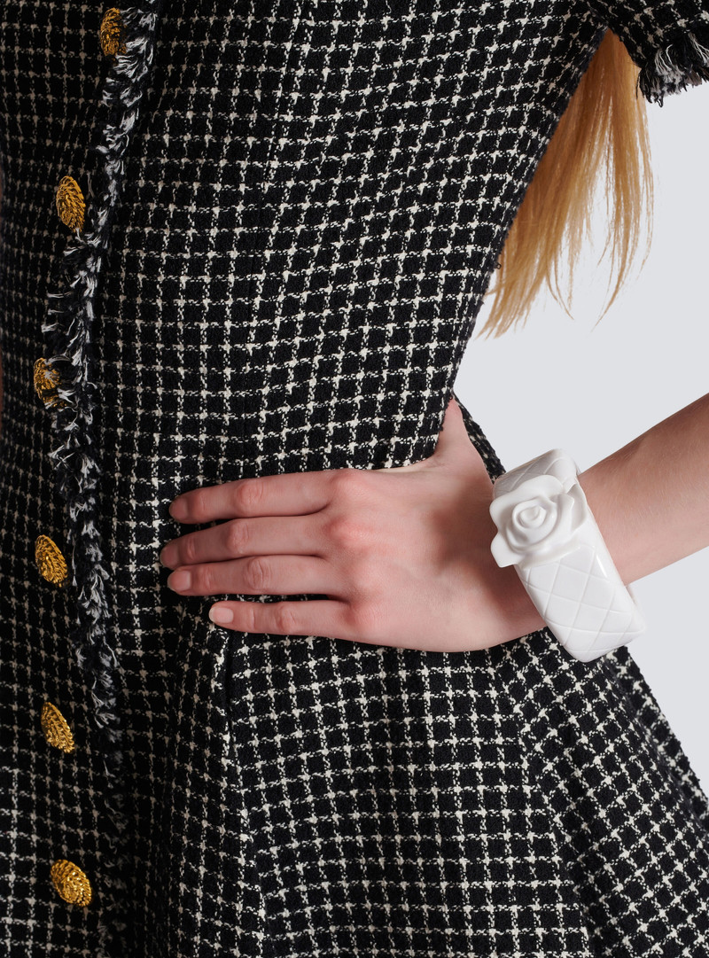 Balmain Rose and Grid resin cuff outlook