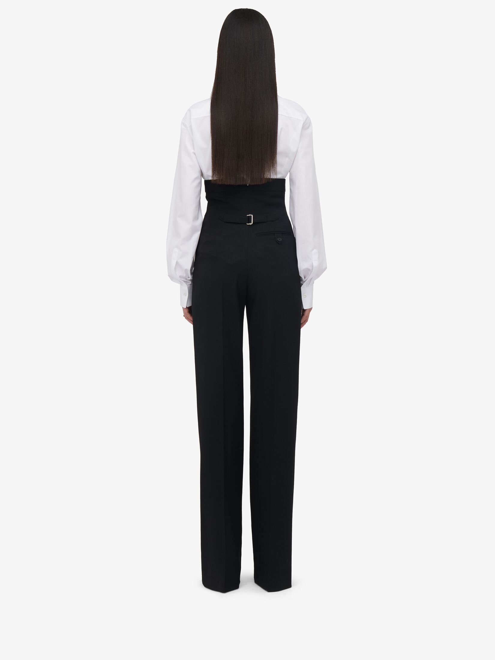 Women's Corset High-waisted Trousers in Black - 4