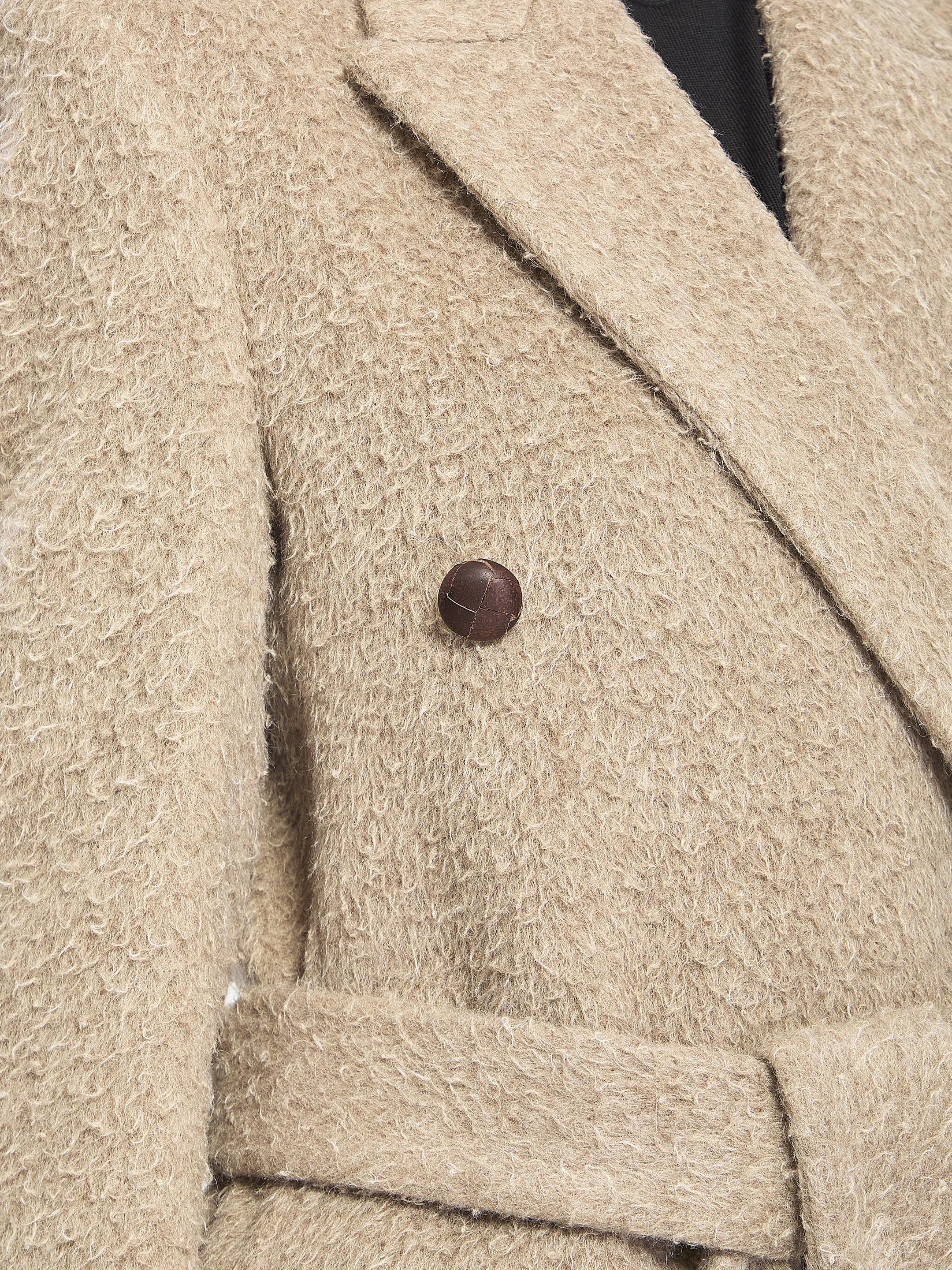 Greige double-breasted coat - 3