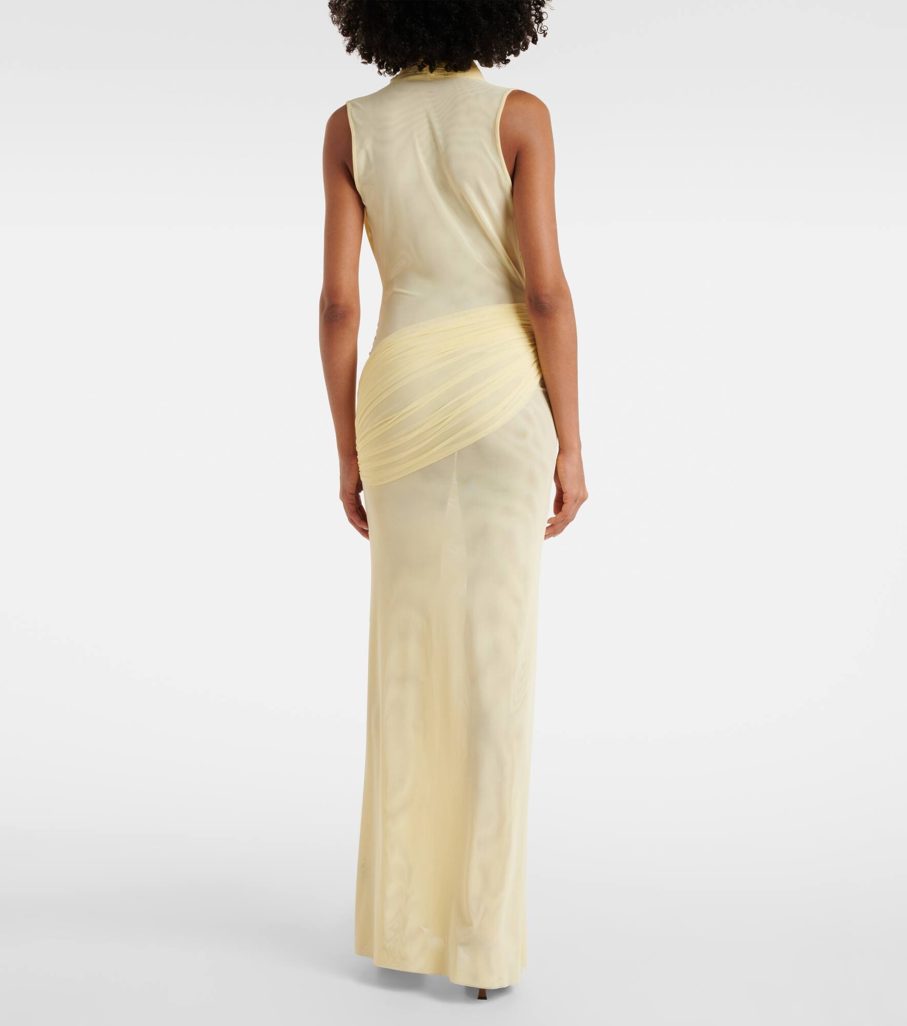 Semi-sheer gown - 3
