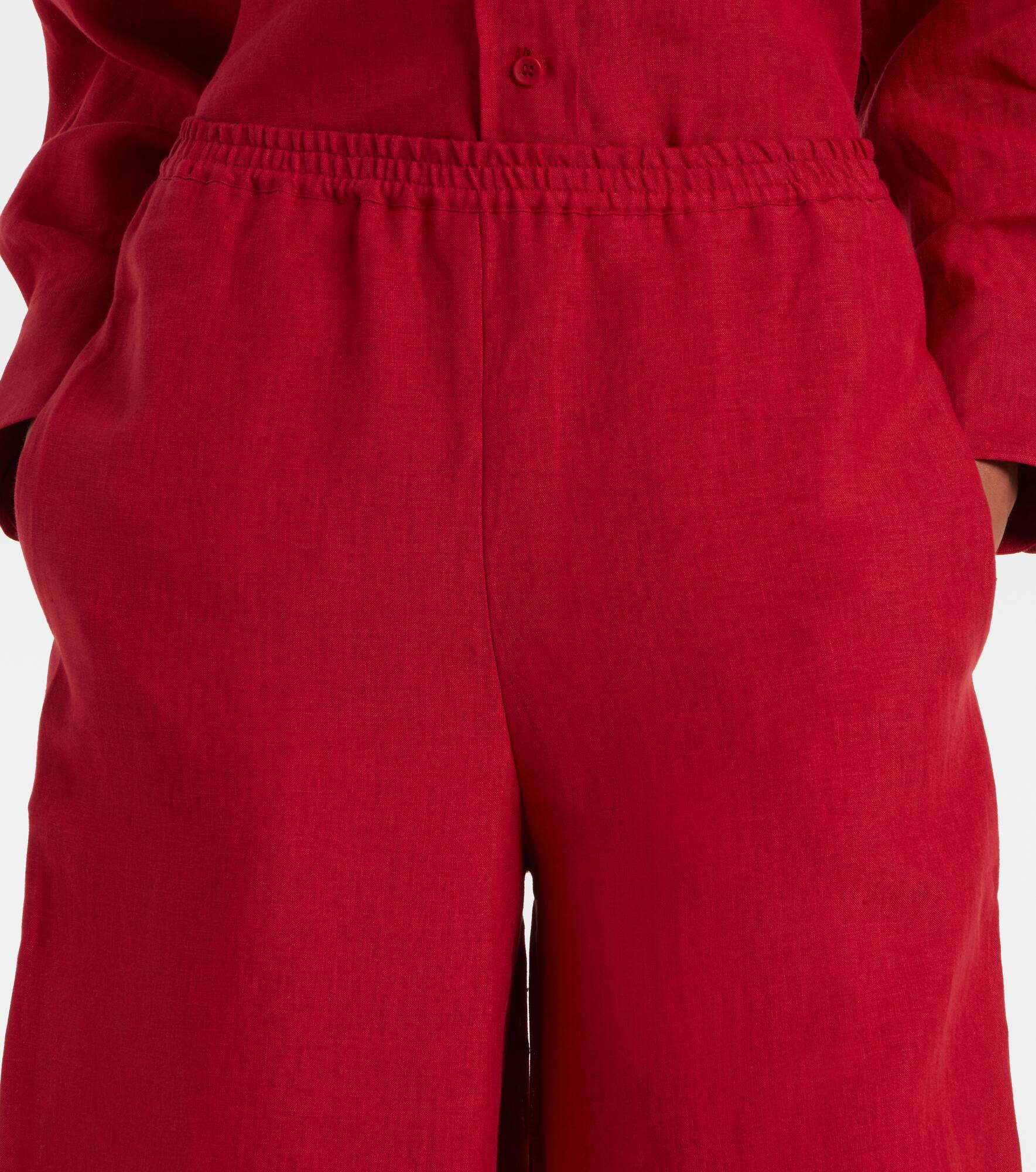 Select linen wide-leg pants - 4