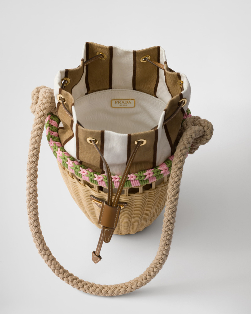 Wicker mini bucket bag 5