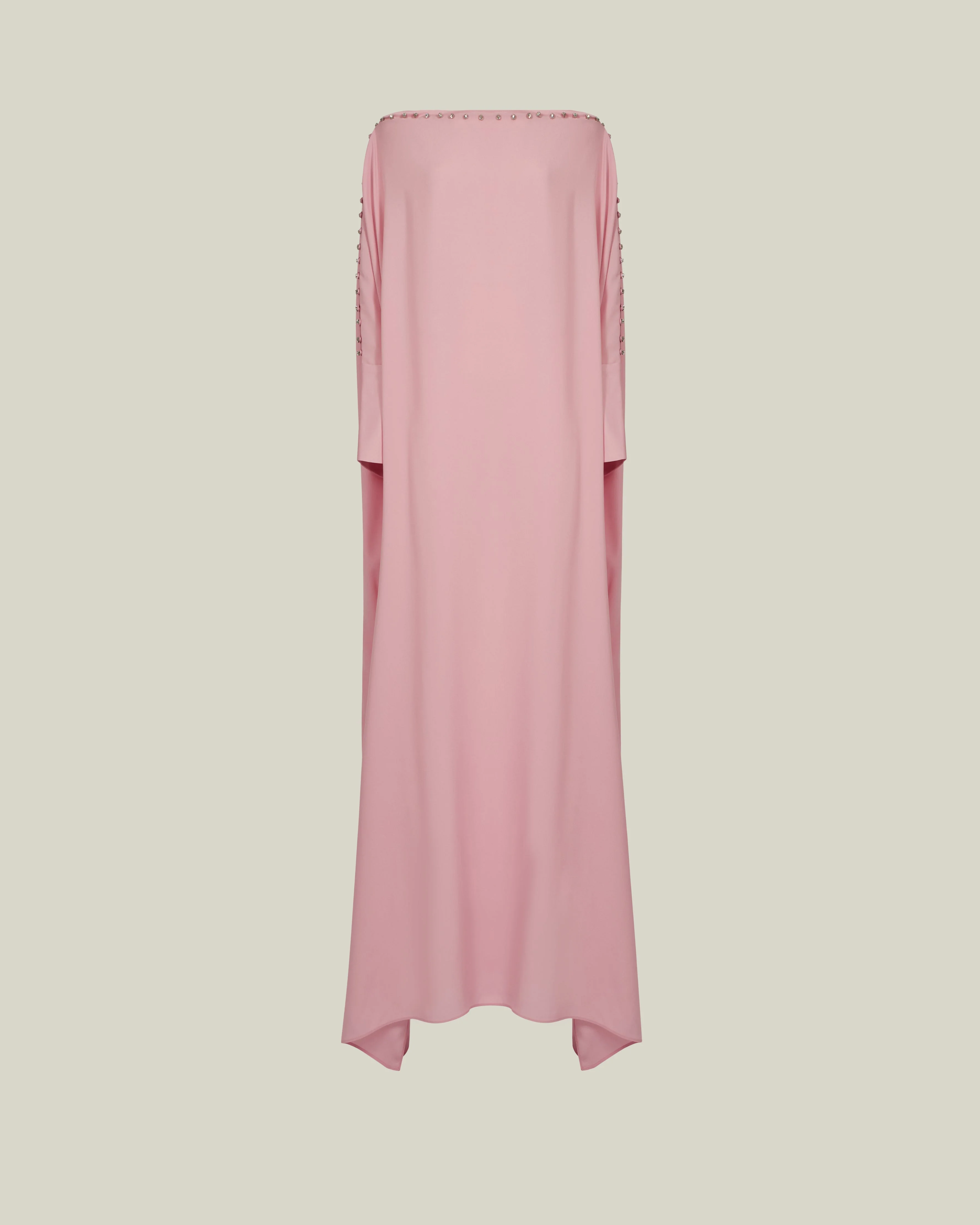 Mila Crystal Kaftan in Baby Pink - 1