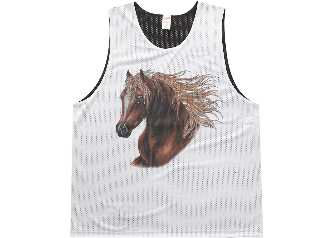 Supreme Mustang Reversible Basketball Jersey White - 1