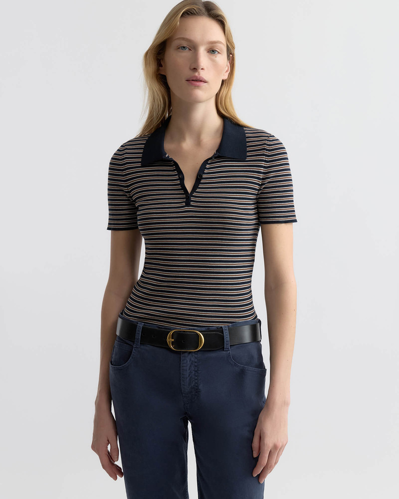 NILI LOTAN GEMMATTA STRIPE POLO outlook