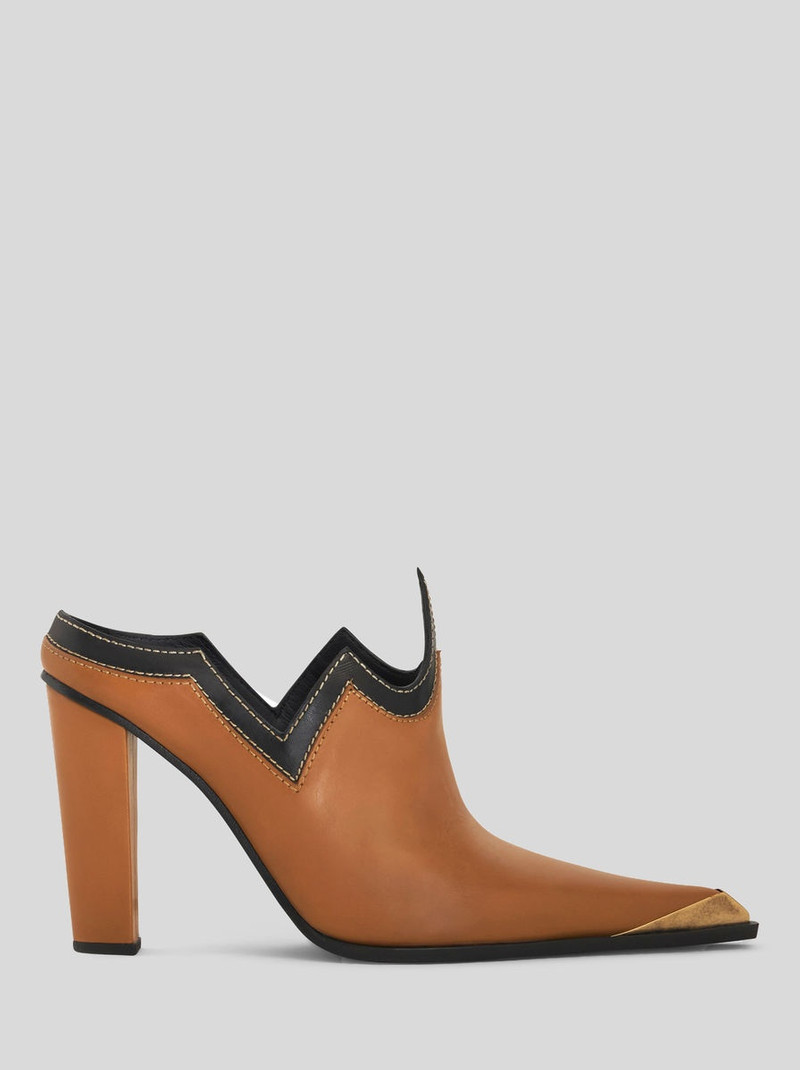 COWBOY-STYLE LEATHER MULES 1