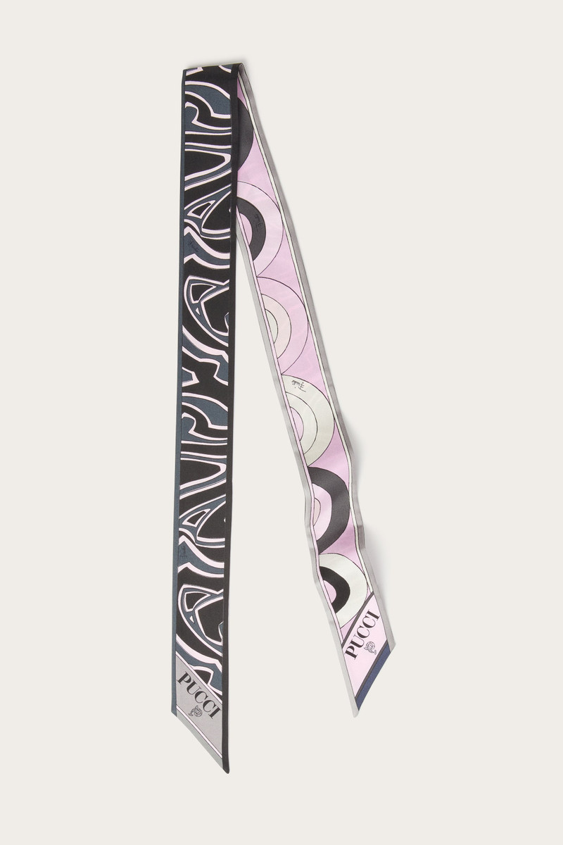 ONDE AND LABIRINTO PRINT SILK TWILL SCARF 1