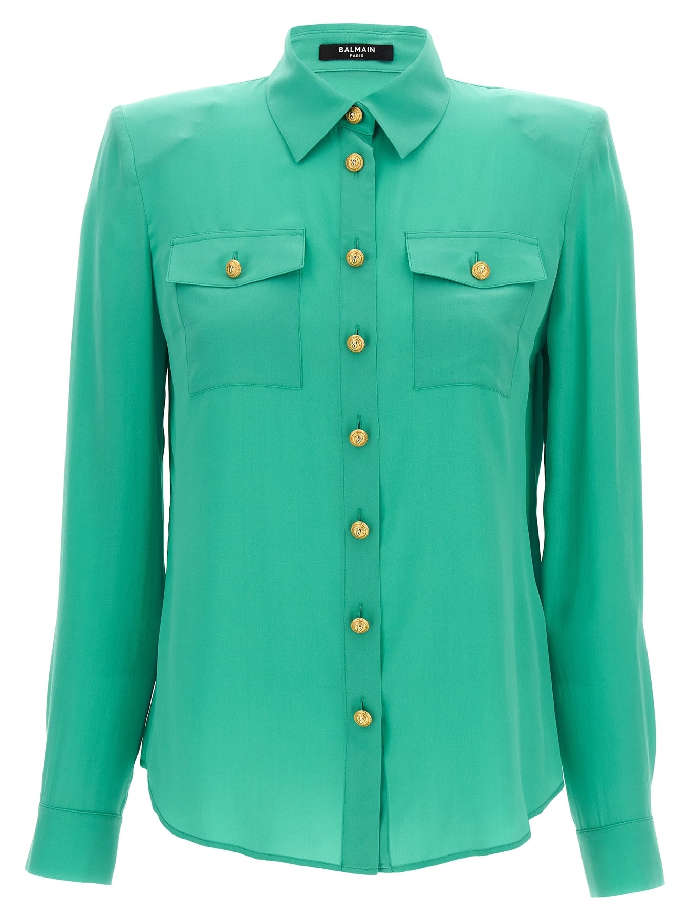 Logo Button Shirt Shirt, Blouse Light Blue - 1