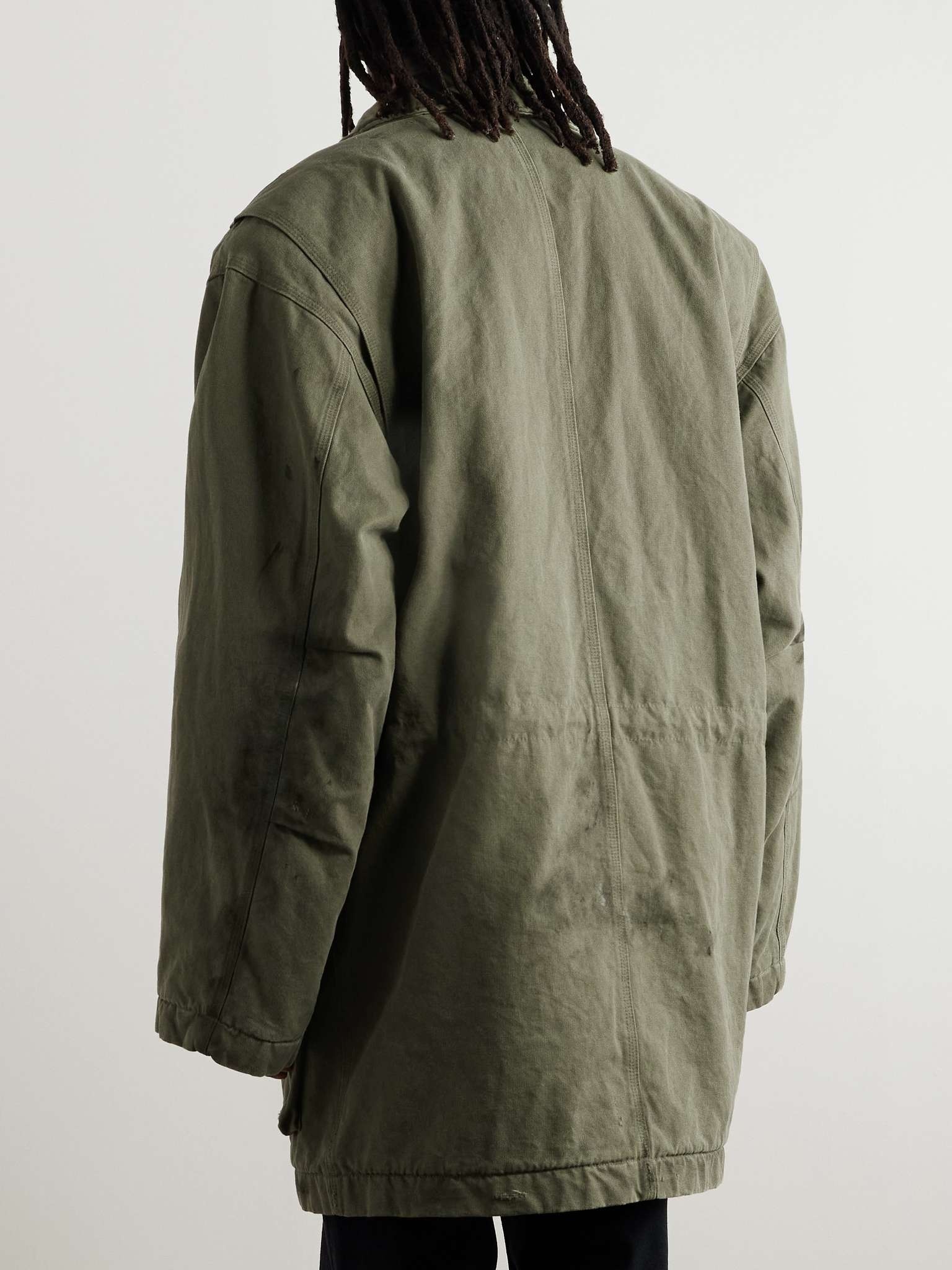 Distressed Cotton-Canvas Coat - 3