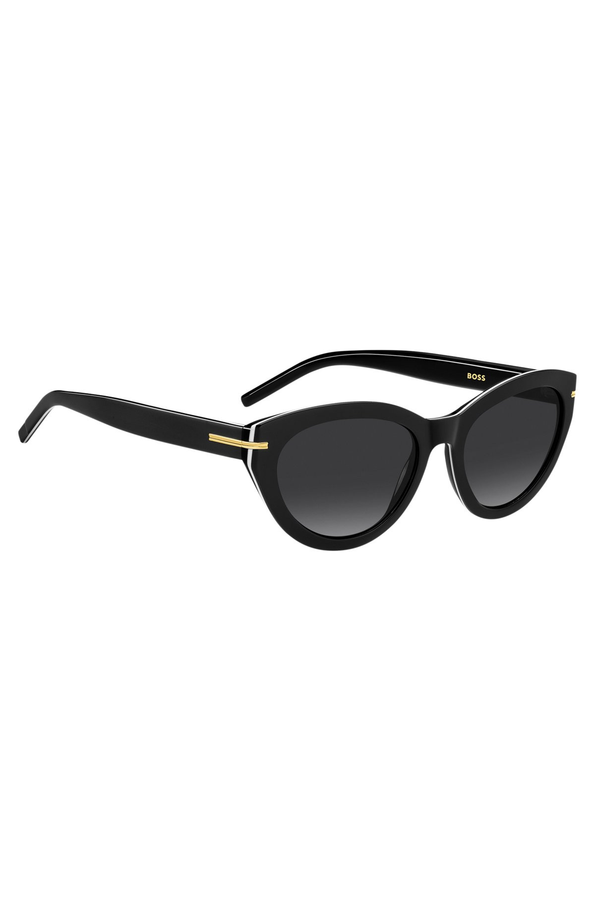 BLACK-ACETATE SUNGLASSES WITH GOLD-TONE TRIMS - 4