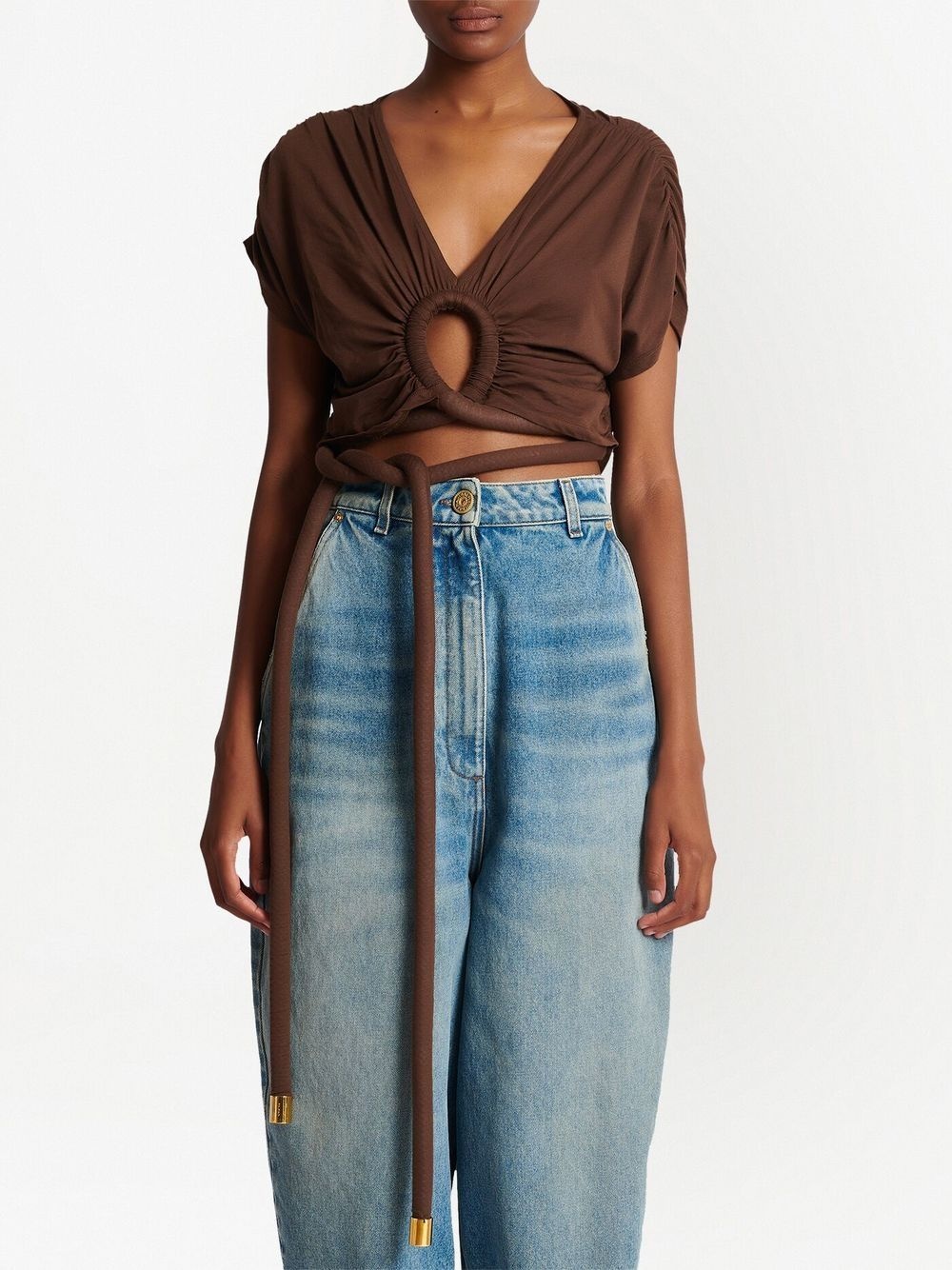 knotted cropped top - 3