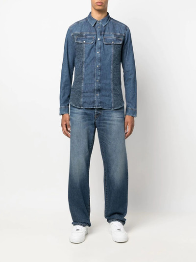 Diesel D-WESTY-FS smocked denim shirt outlook