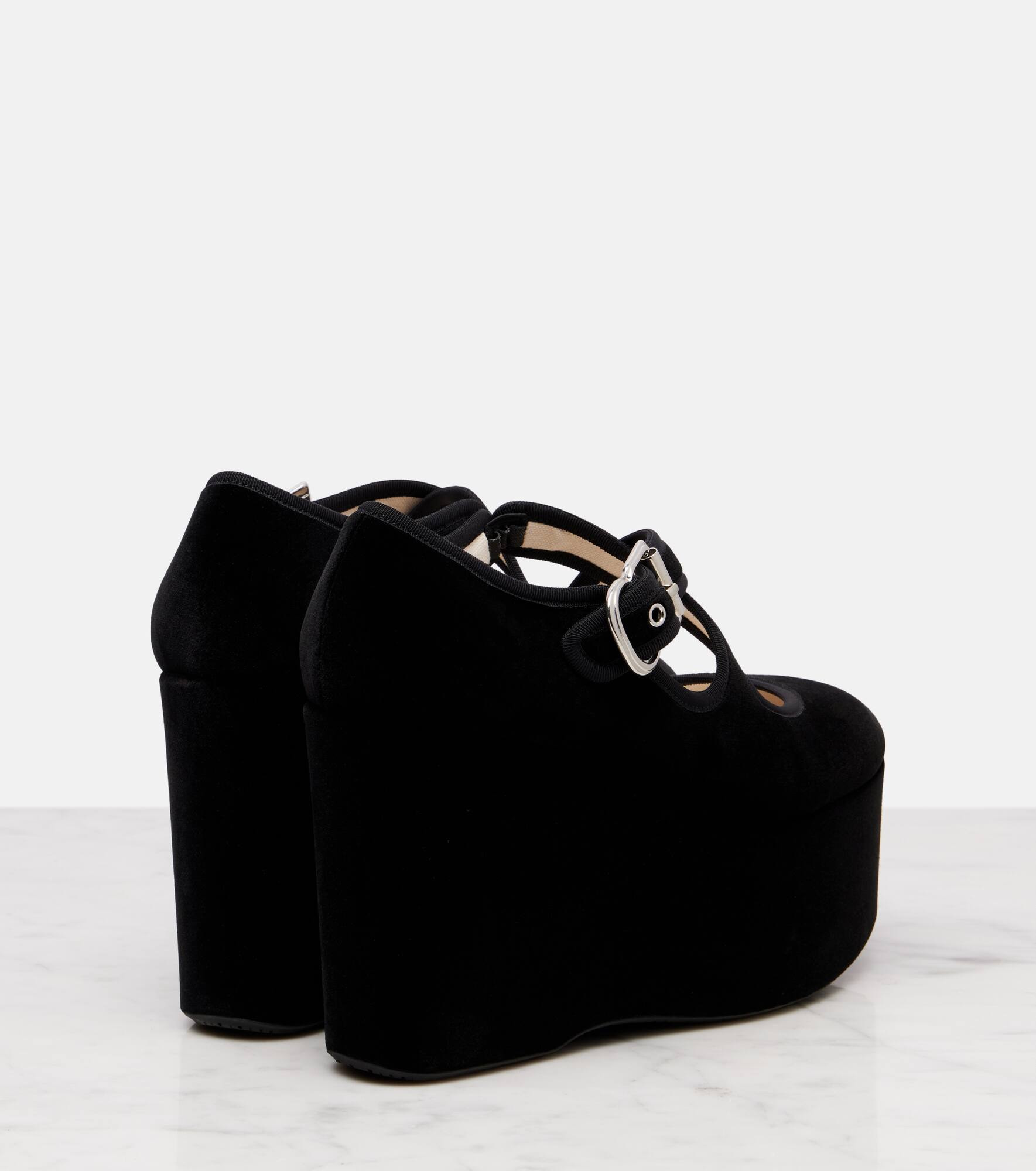 Criss Cross 110 velvet wedges - 2
