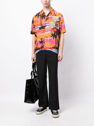 Palm Angels Psychedelic Sunset-print bowling shirt outlook