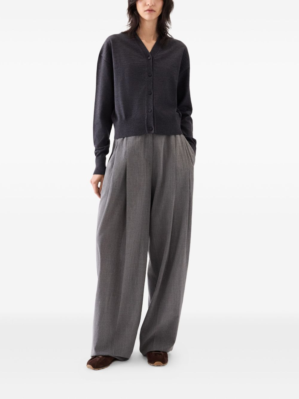 V-neck wool cardigan - 2