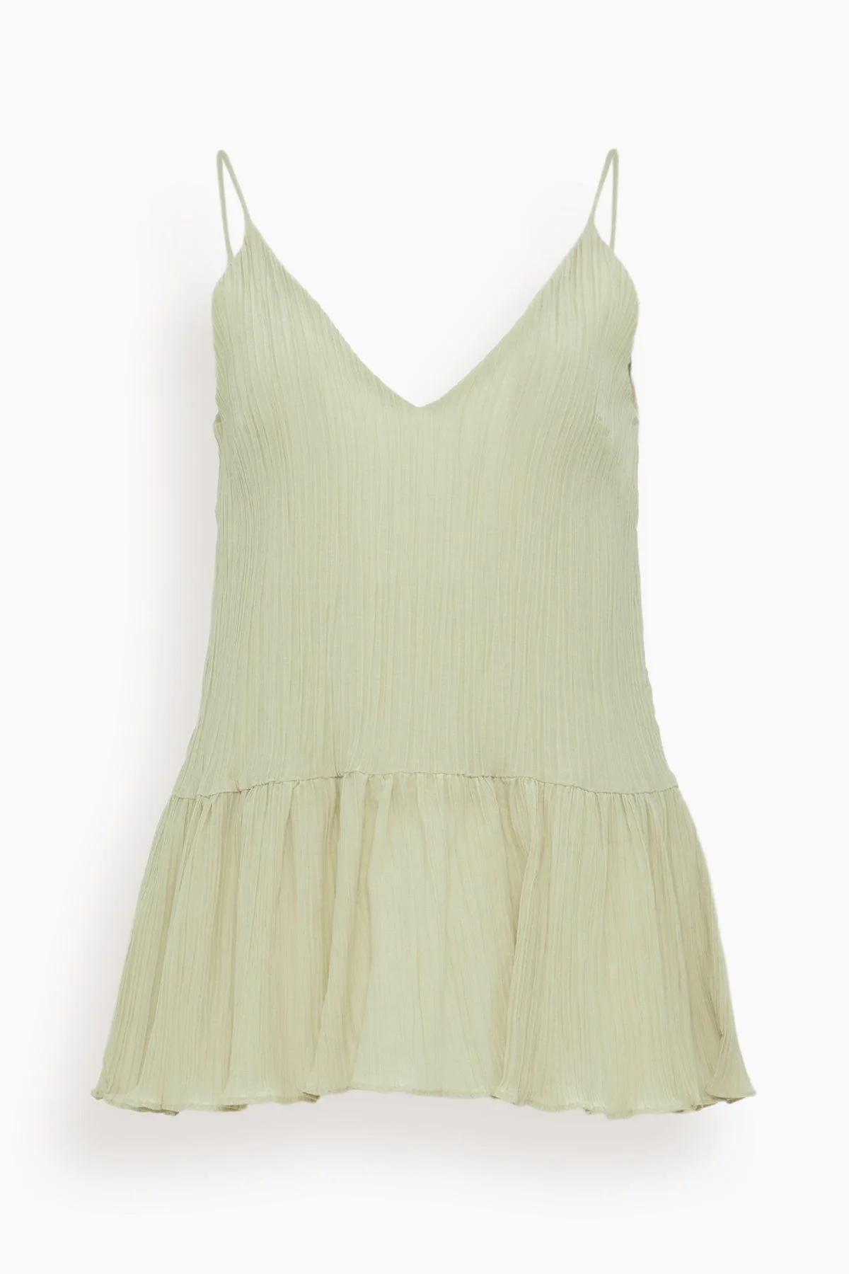 Lily Textured Flounce Top in Lime Blossom - 1