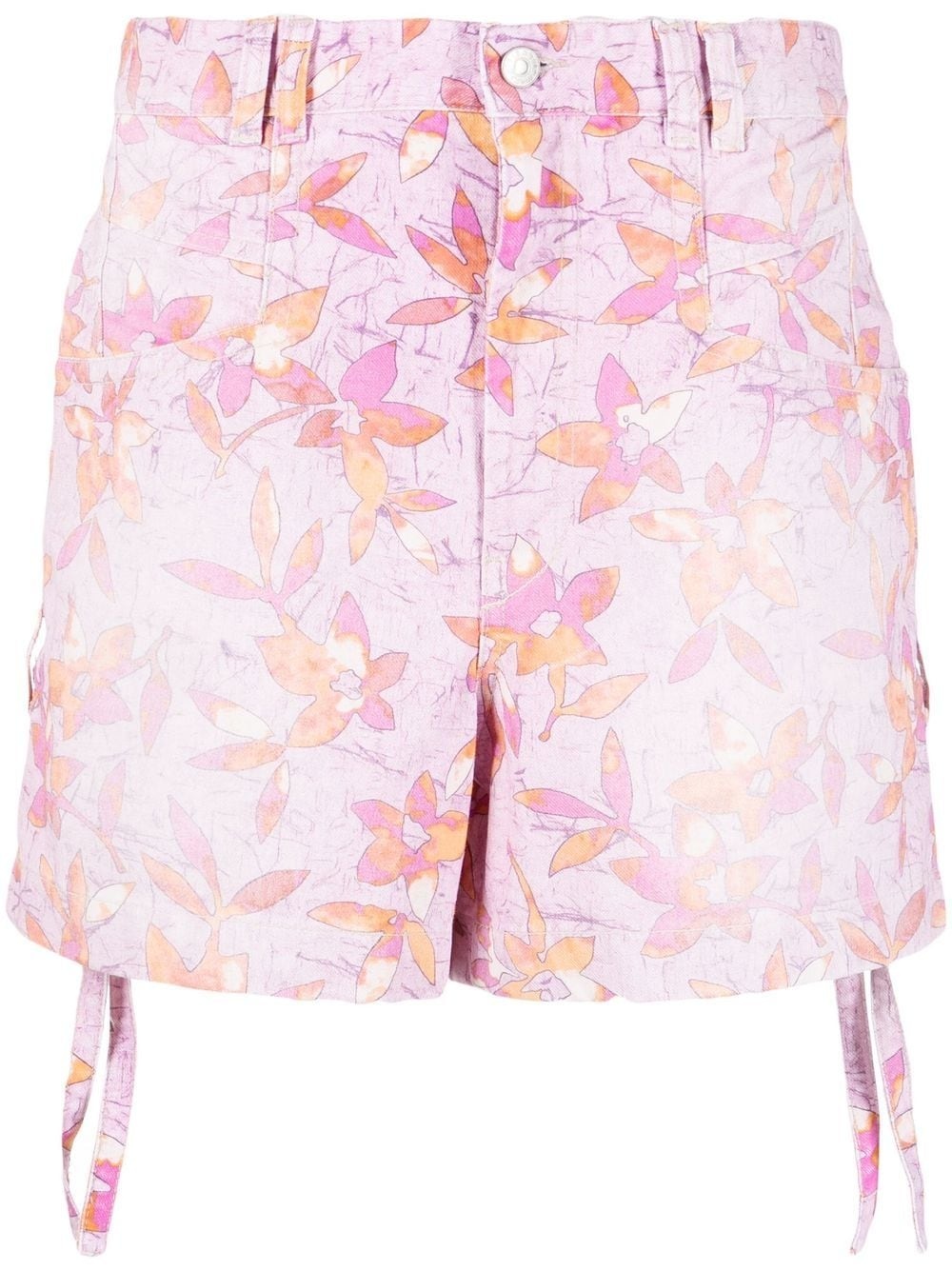 Naesqui floral print denim shorts - 1
