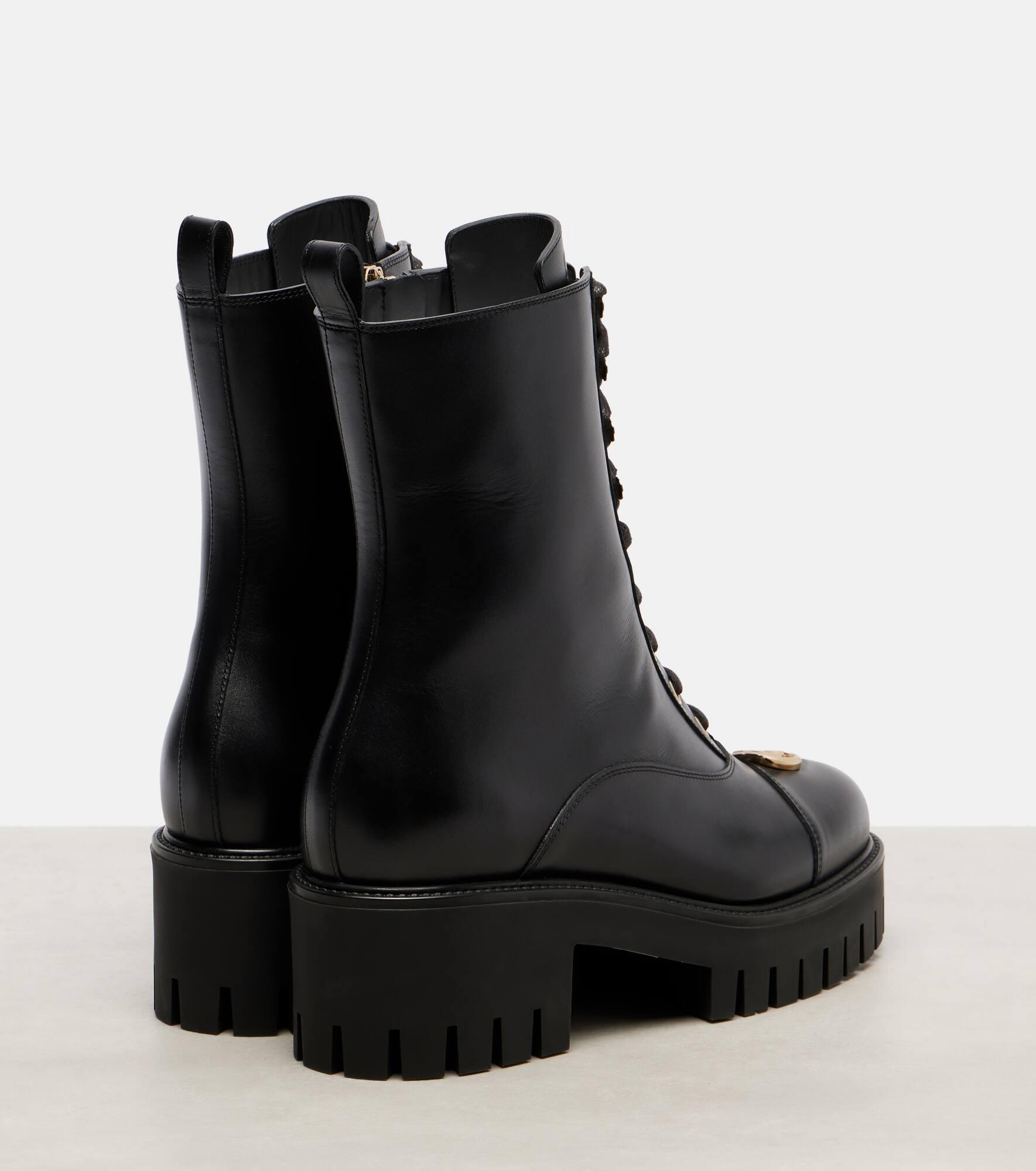 Double G leather combat boots - 2