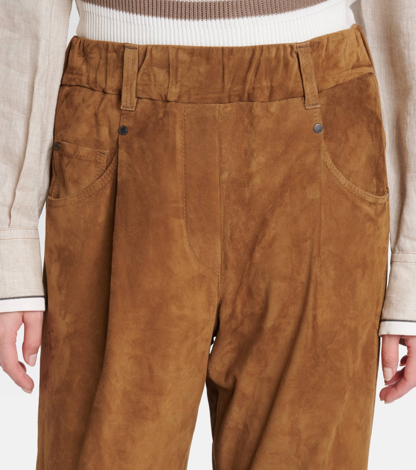 Suede straight pants - 4