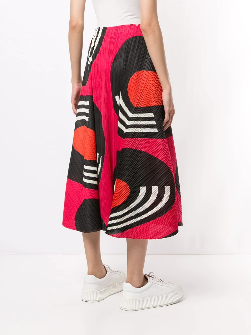 record print plissé skirt - 4