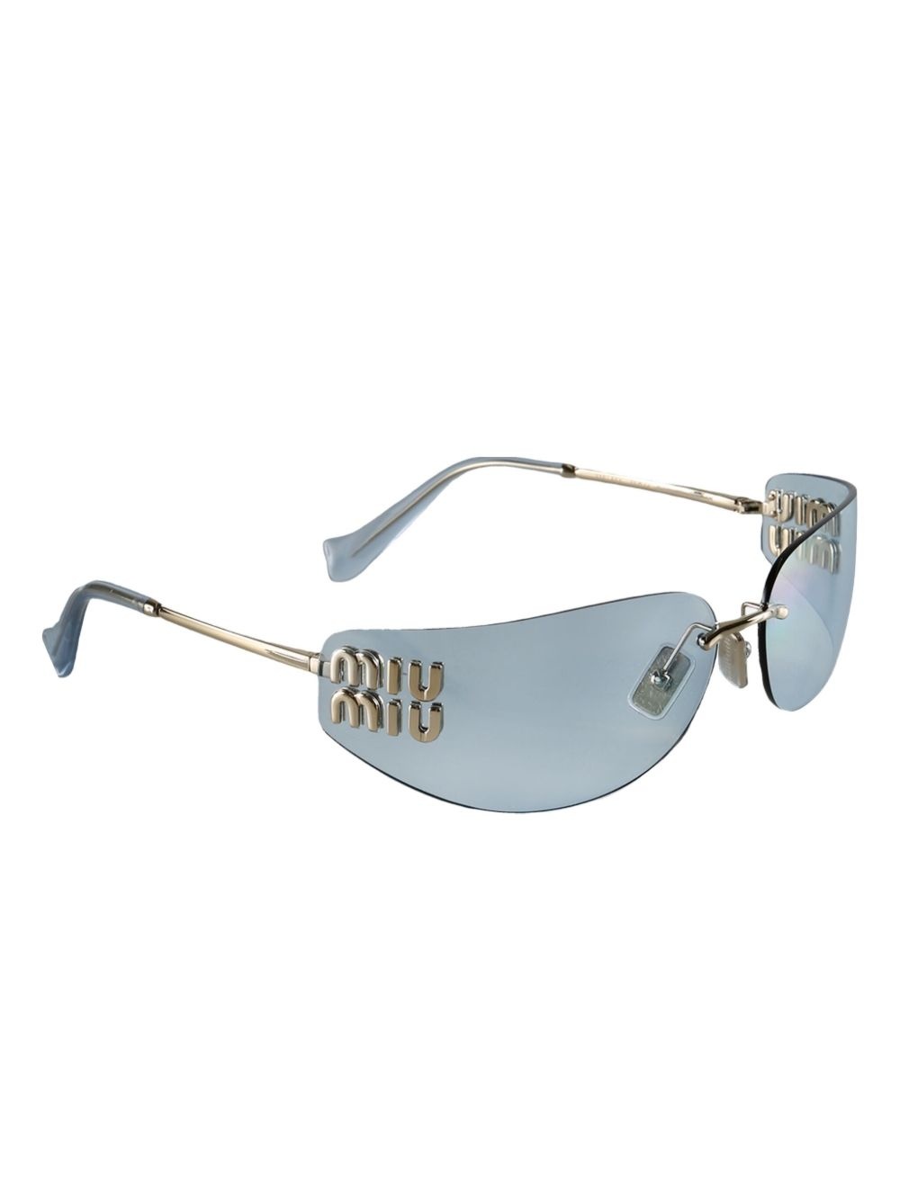 logo-plaque rimless sunglasses - 2