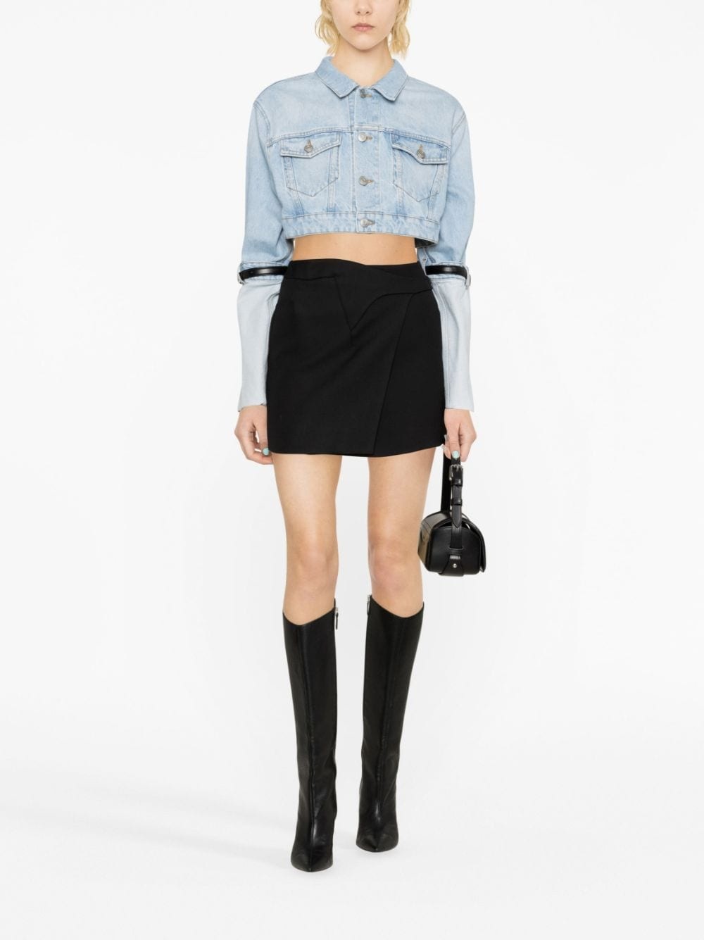 cropped denim jacket - 2