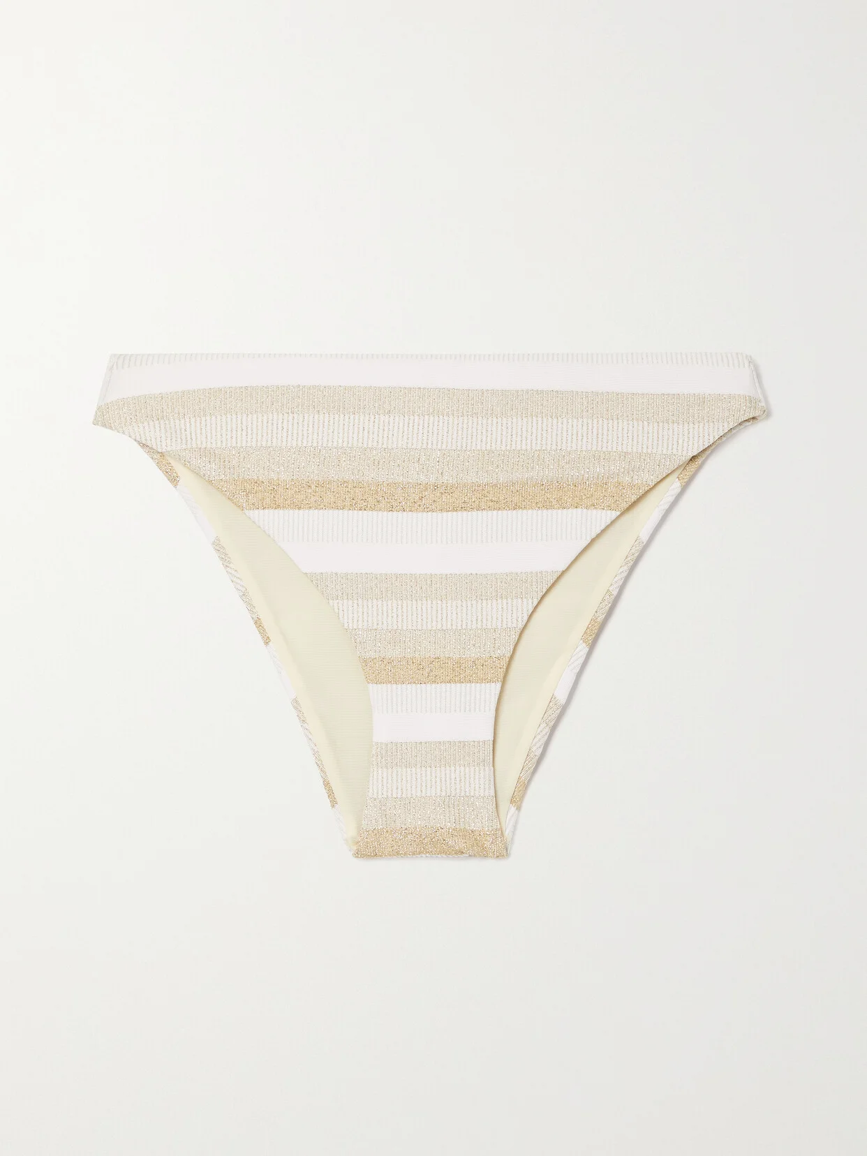 Swami Metallic Striped Stretch Bikini Briefs - 1