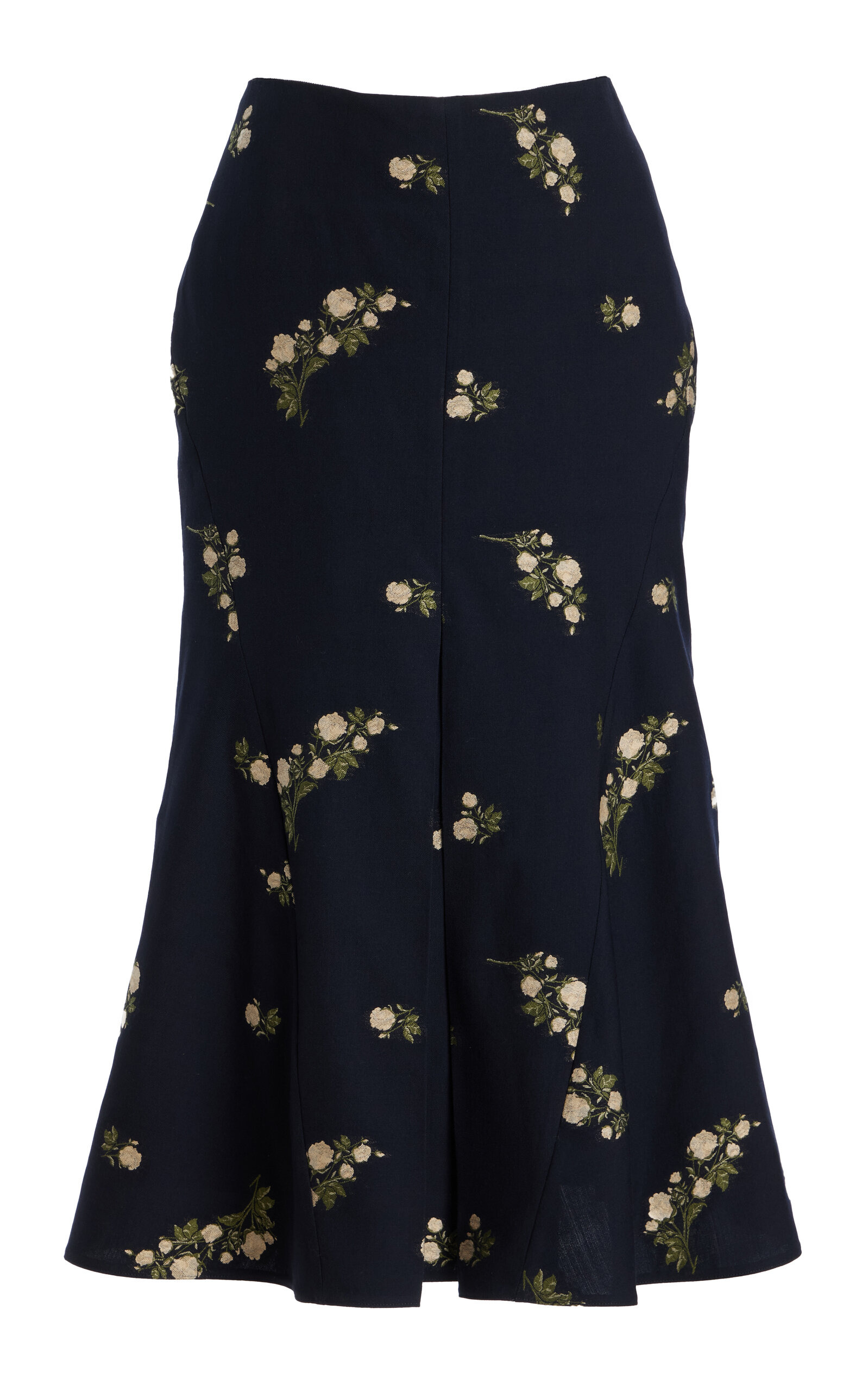 Wool-Cotton Midi Skirt navy - 1