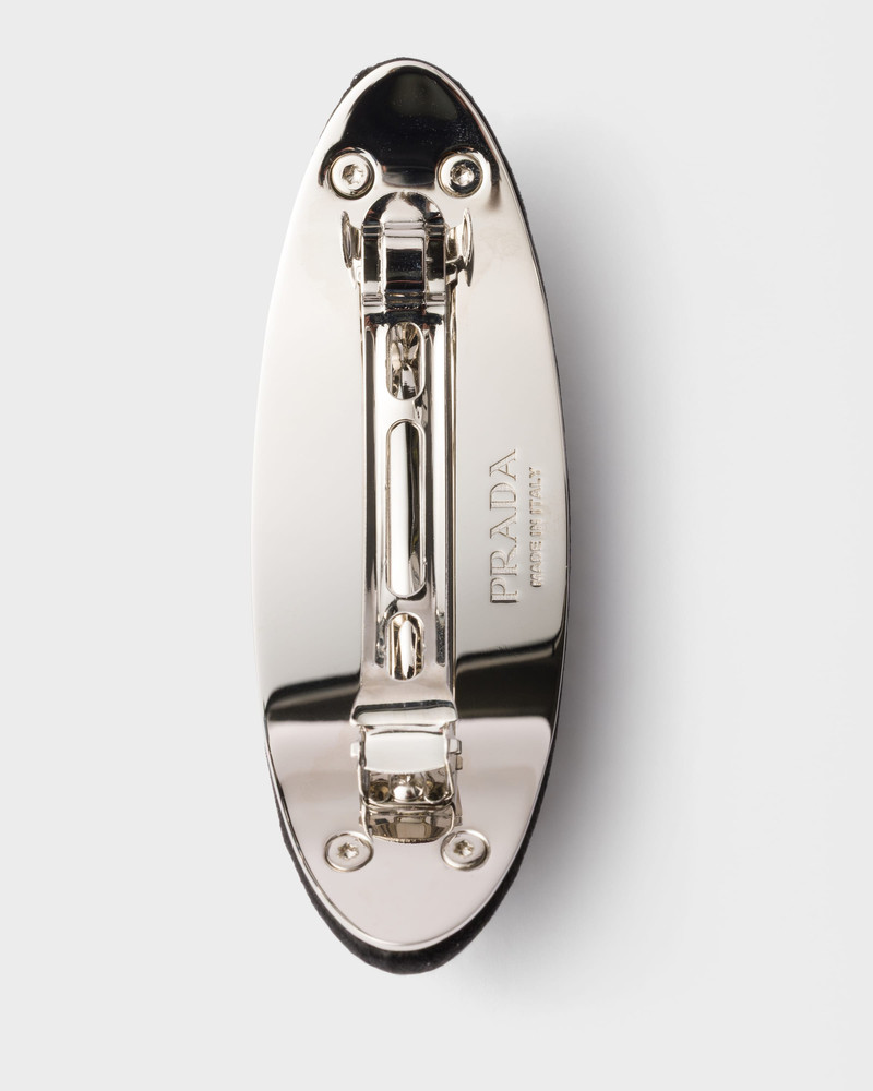 Prada Satin and crystal hair clip outlook