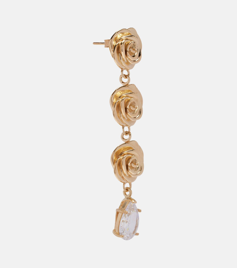 MAGDA BUTRYM Crystal-embellished gold-plated drop earrings outlook
