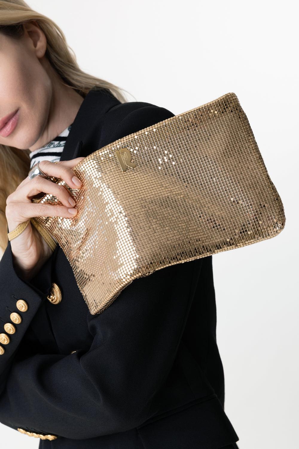 METALLIC WRISTLET CLUTCH - GOLD - 2