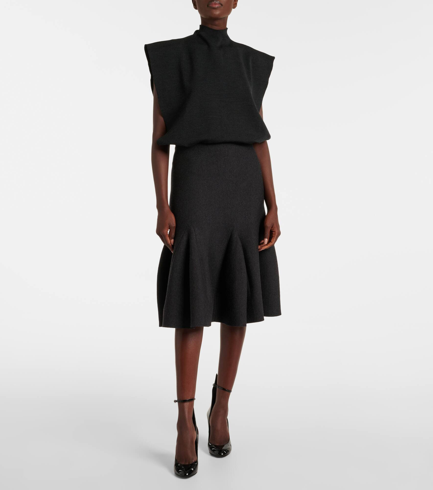 Wool-blend midi skirt - 2