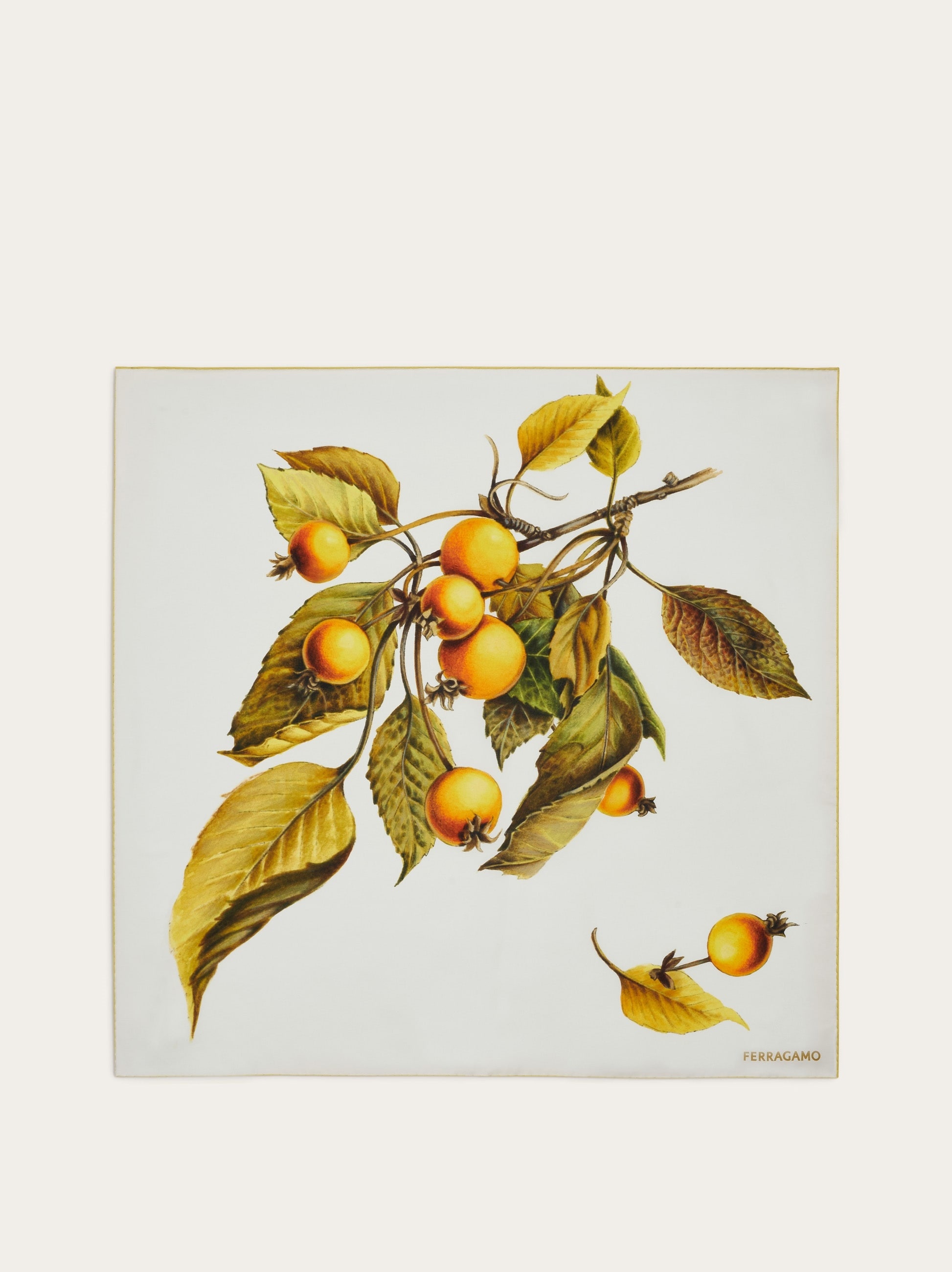 Botanical print silk foulard - 1
