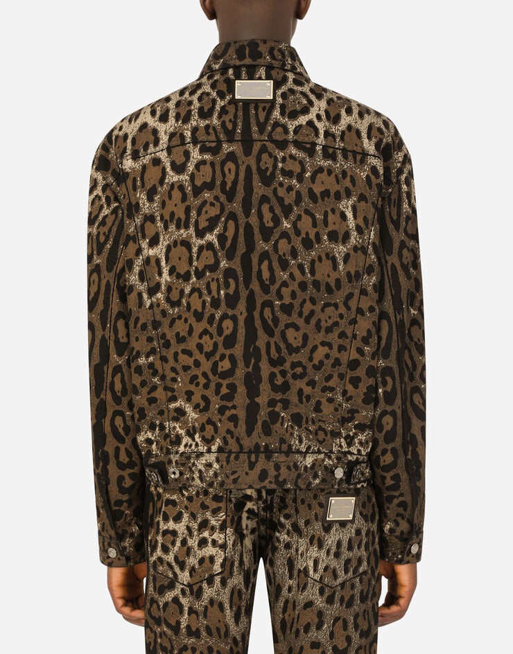 Leopard-print denim jacket - 2